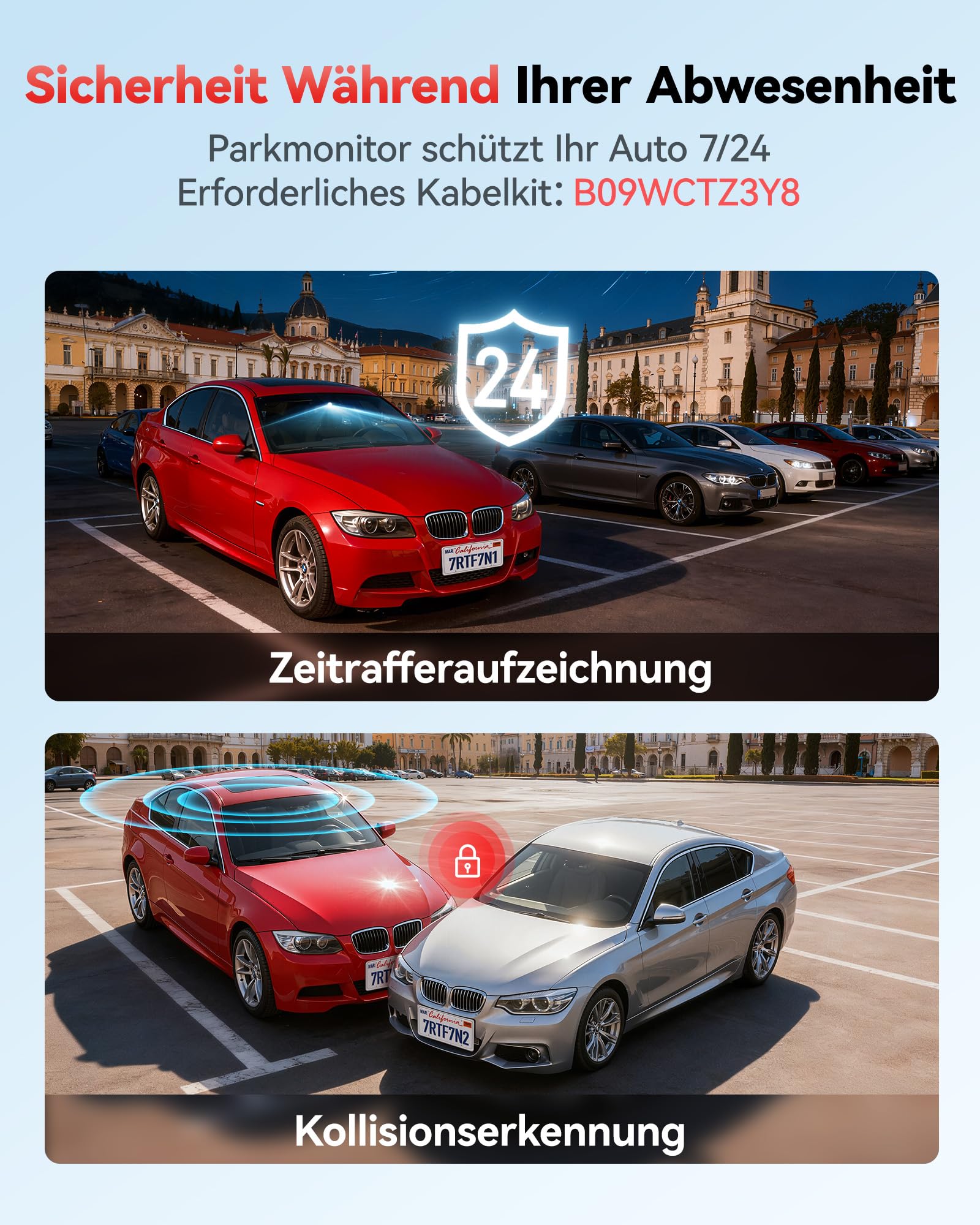 REDTIGER F7N 4K Dashcam mit WiFi GPS Vorne 4K/2.5K und Hinten 1080P Dash Kamera, Inklusive 64G Karte, 3.18" Kamera Auto, 170° Weitwinkel Dashcam Auto, Parking Monitor, Unterstützt Maximal 256GB(F7N)