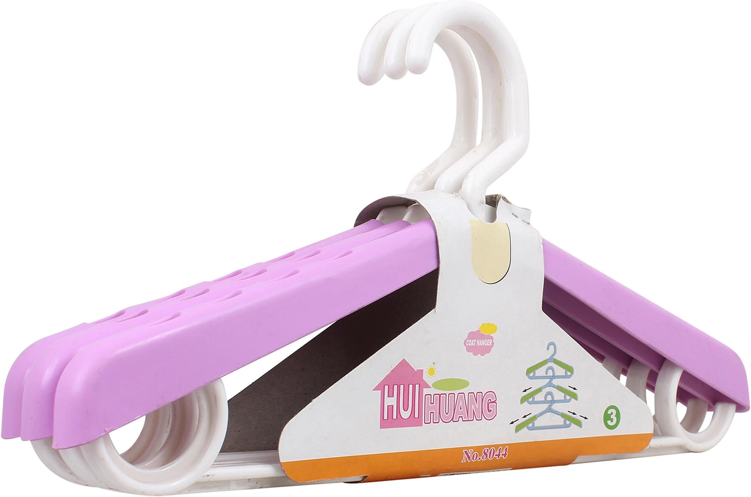 Baby Grow Multi Function Plastic Stretch Clothes Hanger Drying Rack 3PK (Purple) (Purple)
