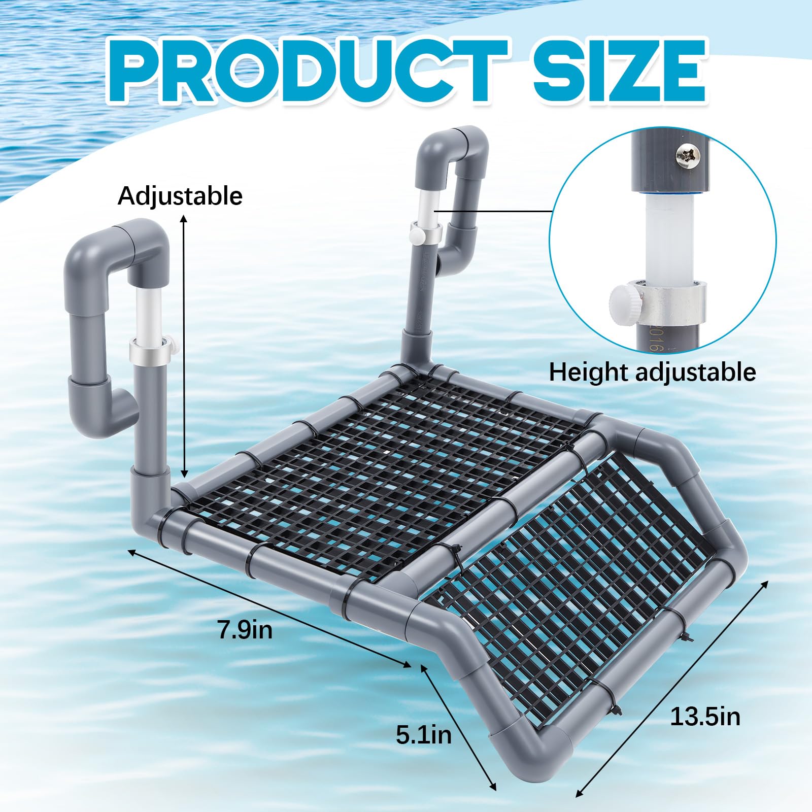 Chunful Piattaforma regolabile extra large per crogiolarsi tartaruga, bacino sospeso da 19 ″ più ampio, area di crogiolamento per acquario 40 allevatore, 50/65/75/90 galloni, accessori per serbatoio