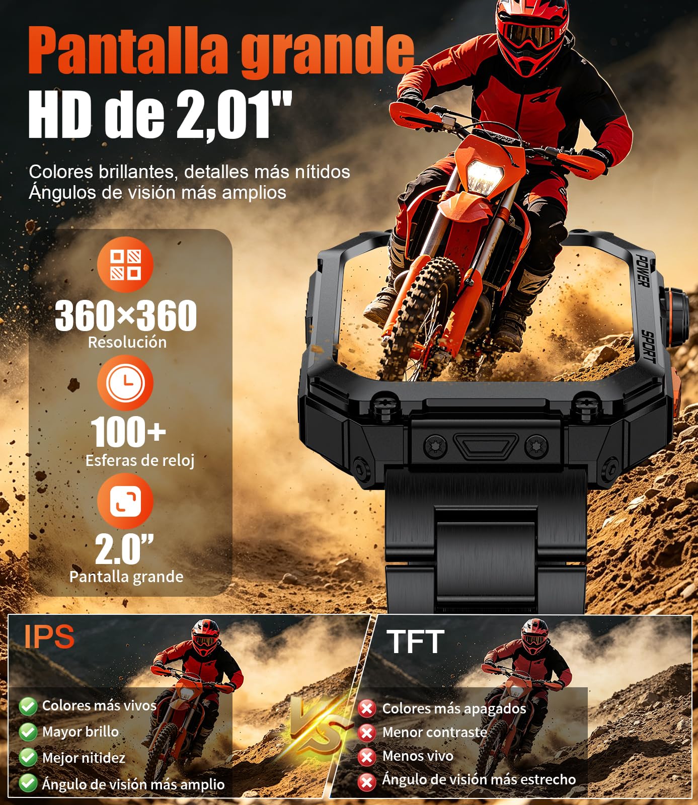 LIGE Reloj Inteligente Hombre con Gran Pantalla HD de 2,01" y 3 Correas, Llamadas Bluetooth, Frecuencia Cardíaca 24H, 120+ Modos Deportivos, IP68, Compatible con Android e iOS, EF2-L