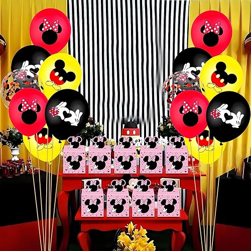 Miniatura 4 de Hbavfihnbg 12 cajas de regalo para fiesta de ratón de dibujos animados rosados, bolsas de regalo de fiesta de ratón rosa para niños, decoración de