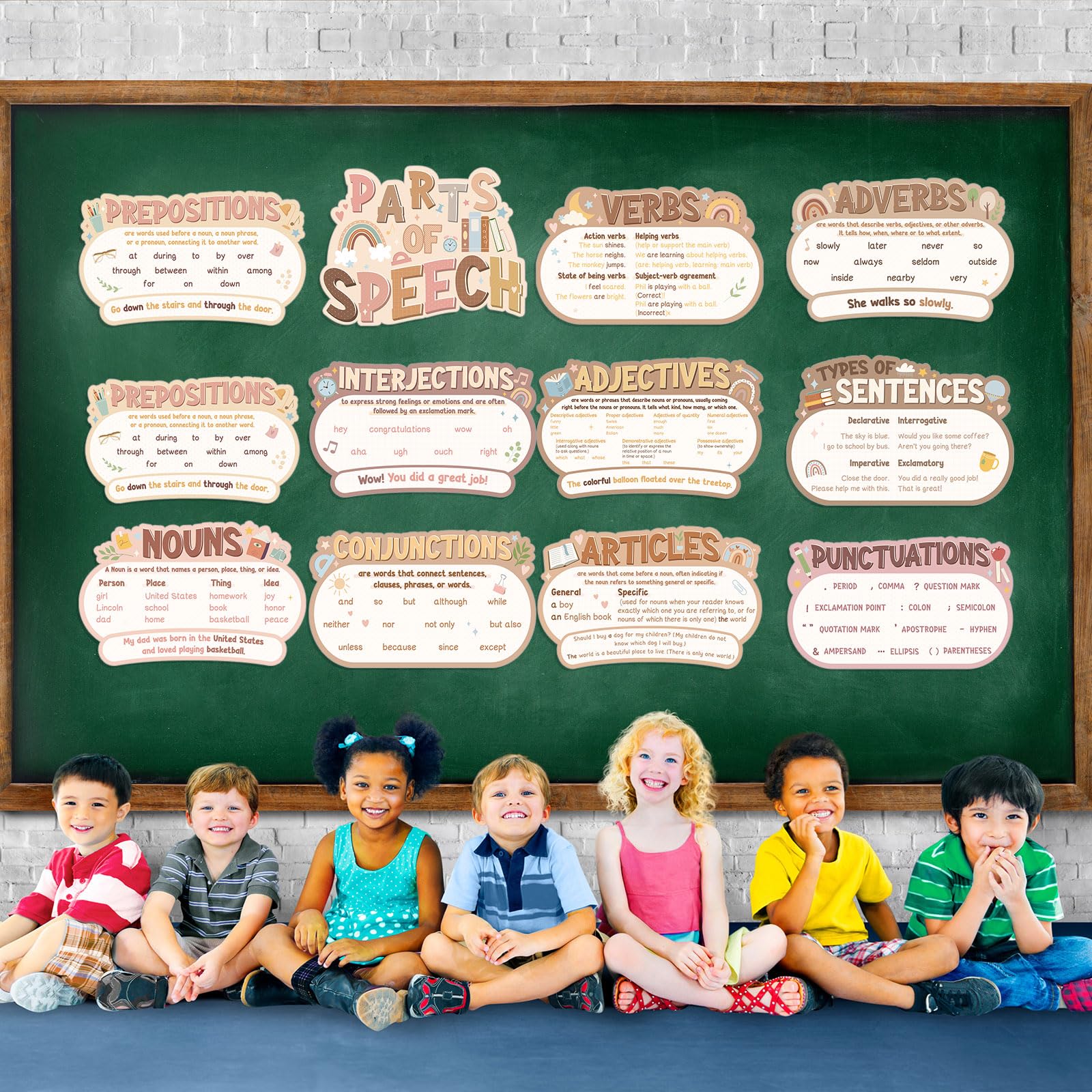 Snapklik.com : Pasimy 12 Pieces Parts Of Speech Posters English Grammar ...