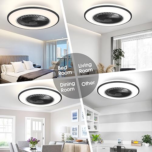 Miniatura 9 de Ventiladores de techo de 20 pulgadas con luces, ventilador de techo de perfil bajo con luz y control remoto, ventilador de techo de montaje