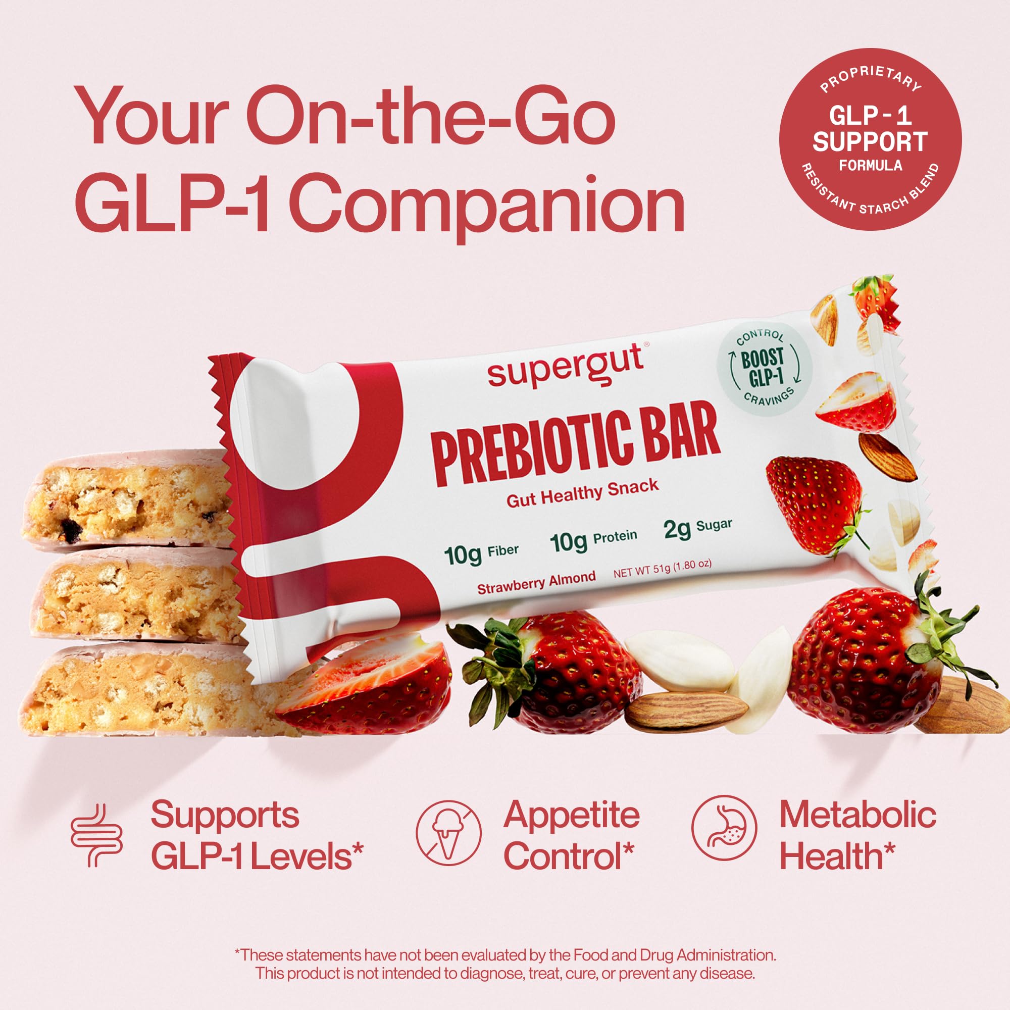glp 1 保健 食品 Amazon.com: Supergut GLP-1 促進益生元棒,草莓杏仁- 腸道健康蛋白質零食和早餐棒-  生酮友善的膳食替換能量棒適用於腸道健康(12 入) :
