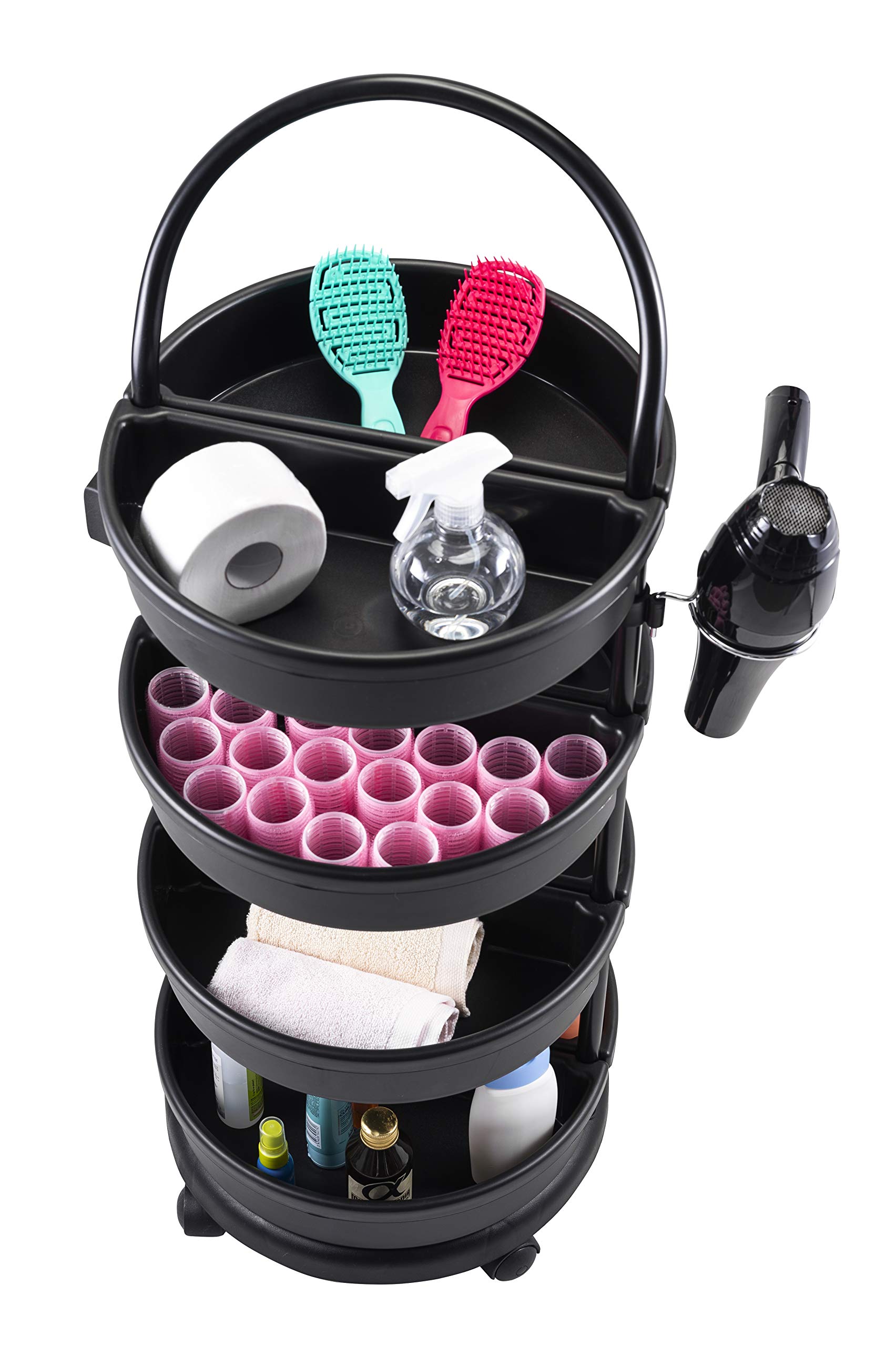 DOMPEL Chariot multi-usage pour salon coiffure barbier Noir