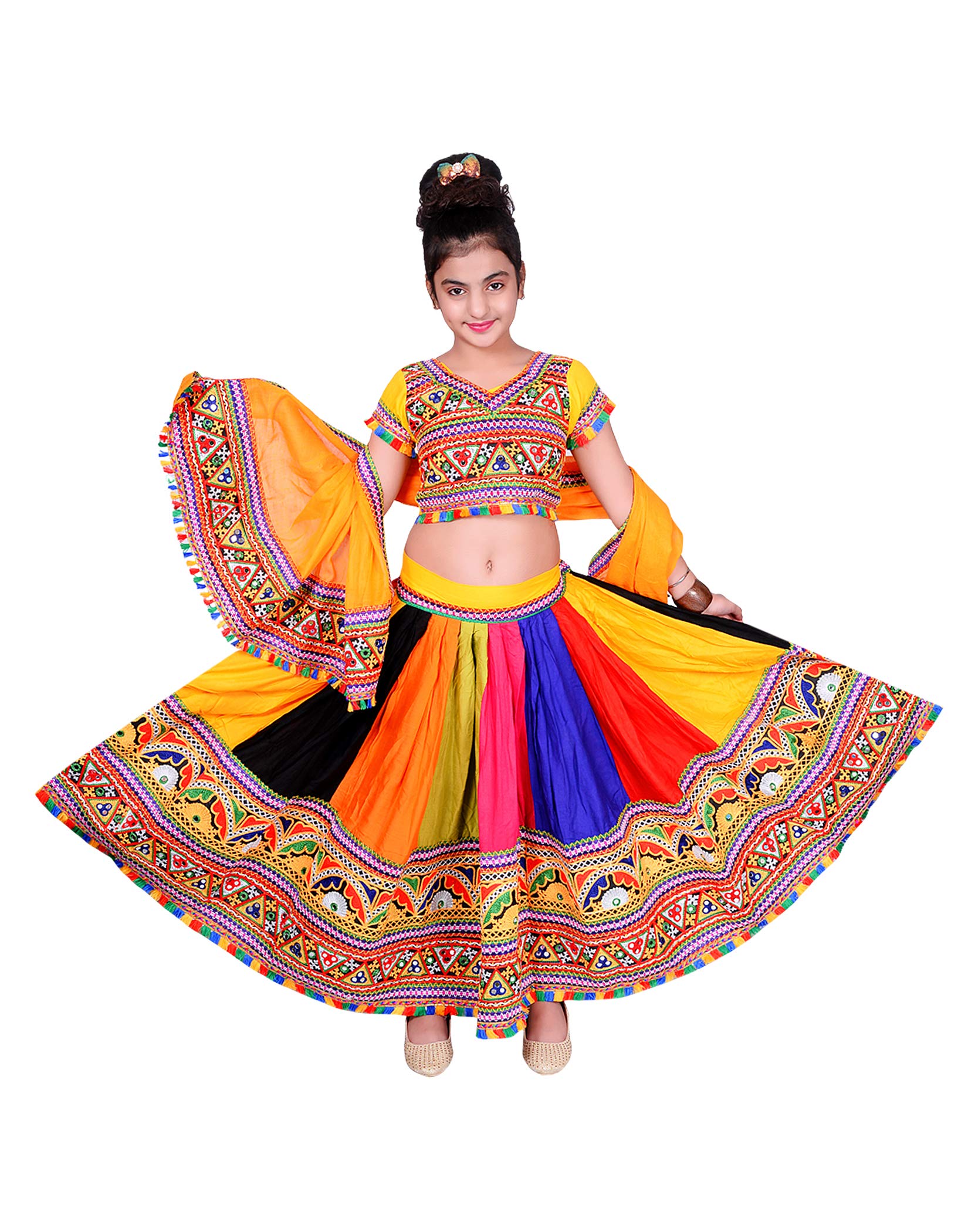 AHHAAAA Girls Cotton Readymade Lehenga Choli