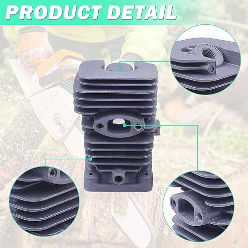 Miniatura 6 de Adefol Kit de pistón de cilindro de motosierra de 1.614 in para Poulan P3314 P3416 P3816 P3516PR con bujía, bombilla de imprimación, juego de