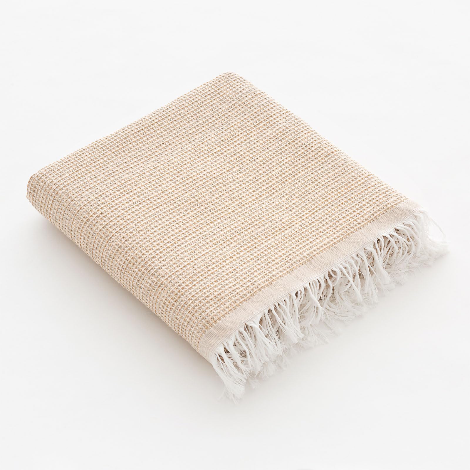 GAMUSI Fouta Pareo Toalla Playa Ligera Nido de Abeja 90x180 cm, Color Mostaza