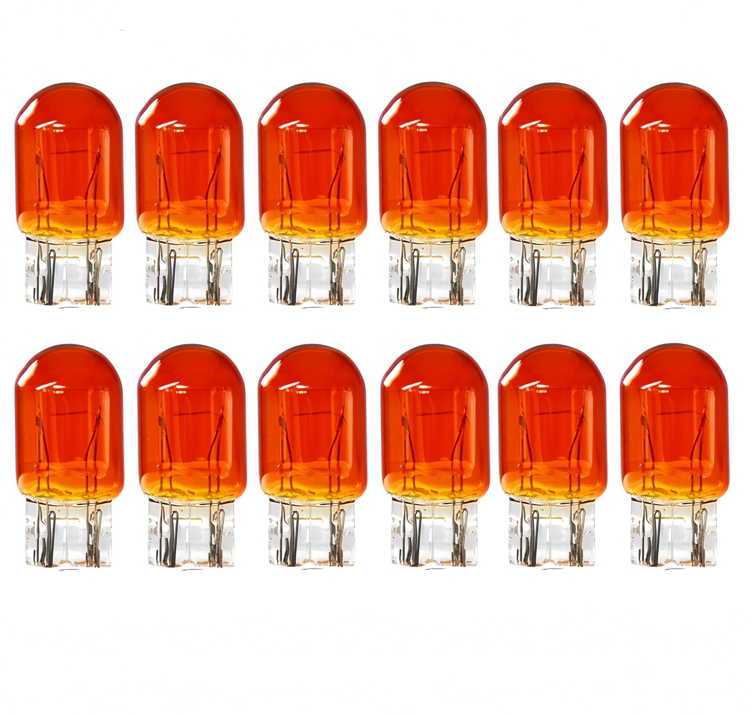 Kadiby 7443A 7443NA Bulb,7444NA T20 Auto Brake Light Bulbs/Tail/Turn Signal 7443 Amber Yellow Orange WY21/5W Long Life Lights fit for Silverado Dodge Dart SIERRA Wrangler (12 pack bulk)