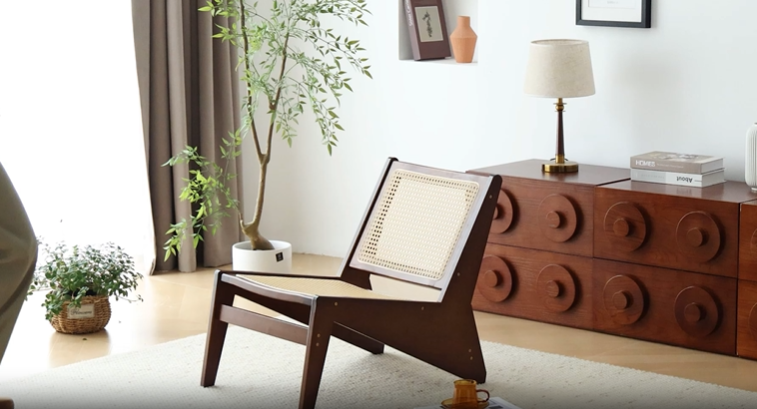 Amazon.com: Furlide Mid-Century Accent Chair, Rattan Lounge Chair