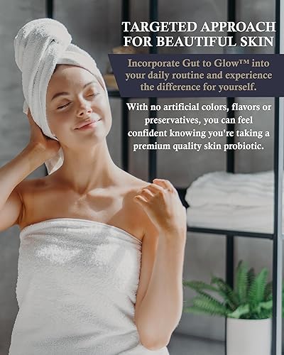 Miniatura 4 de Oxiceutics - Probióticos Gut to Glow l reuteri por el autor Dr. William Davis. Apoya el eje de la piel intestinal con colágeno marino y ácido
