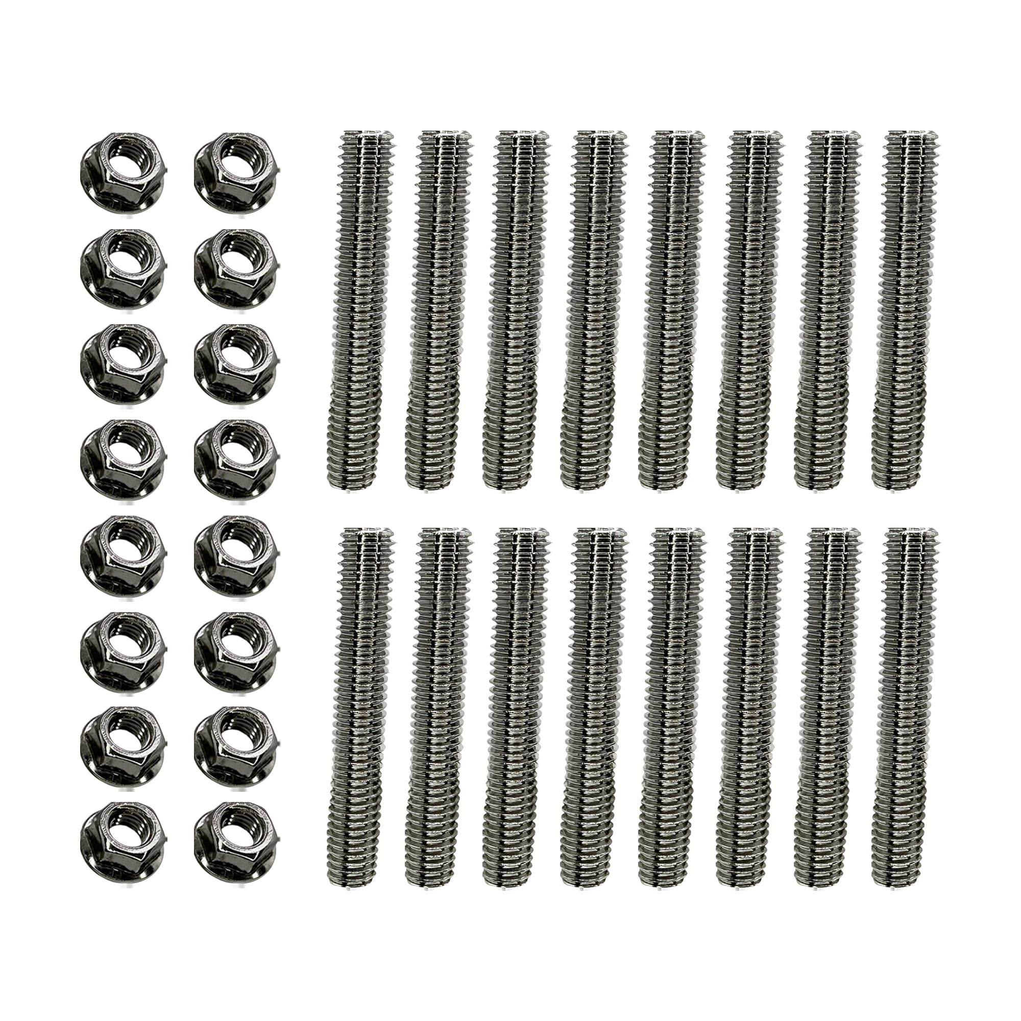 A.A Stainless Exhaust Manifold Stud Kit Replacement for Ford 4.6L and 5.4 Liter V8 Super Duty (2 Sides, 16 pcs)