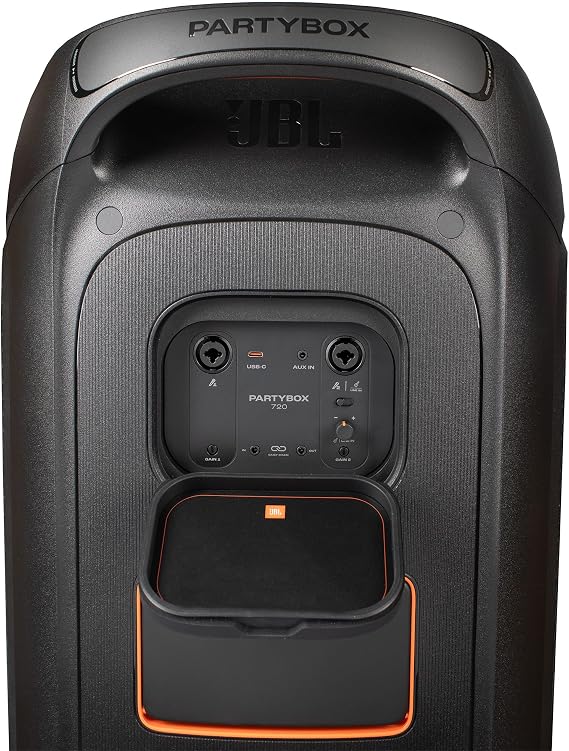 JBL PartyBox 720 Portable Bluetooth Speaker | Powerful 800W Sound | Dynamic Lightshow | 15-Hour Playtime |for Indoor & Outdoor Events | Wireless Streaming | Splashproof + AUX Cable + Microfiber Cloth