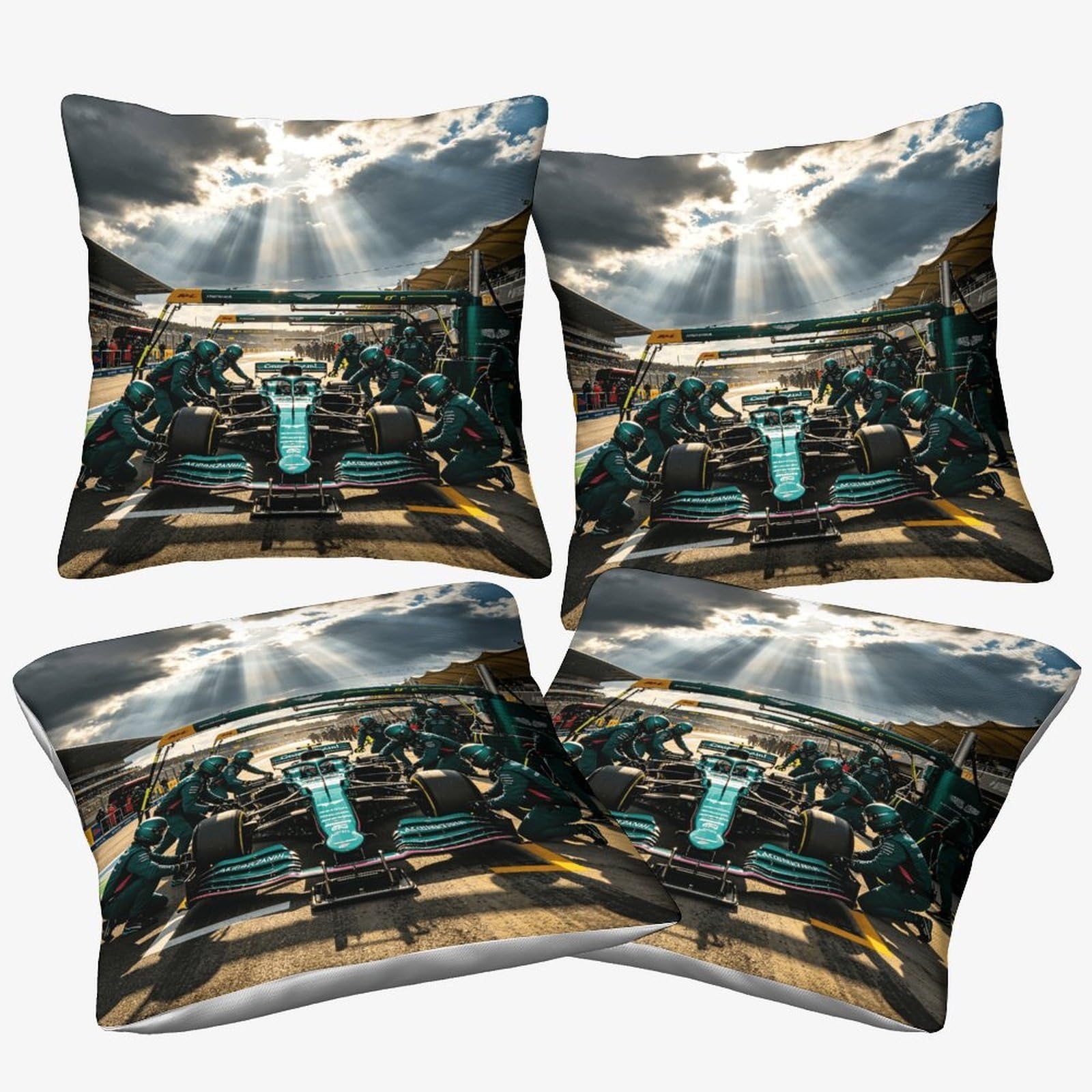 3U6c4m9k Formulaa Racing-8 Pit Stop Cushion Cover 45X45cm, 4 Pcs Formulaa Racing Throw Pillow Cover For Couch Sofa Home Decor, Microfiber