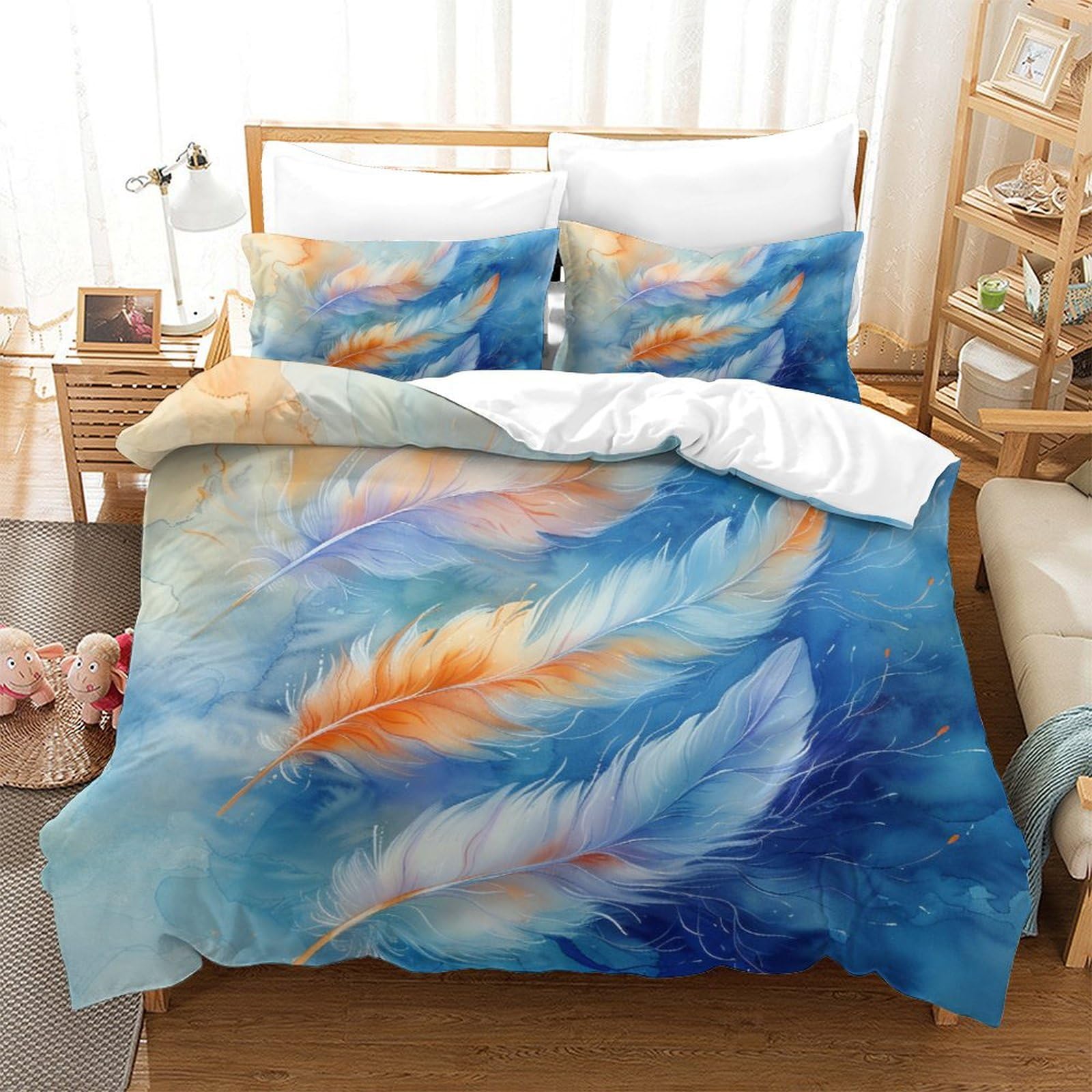Parure de lit plumes en microfibre douce et respirante 260x220