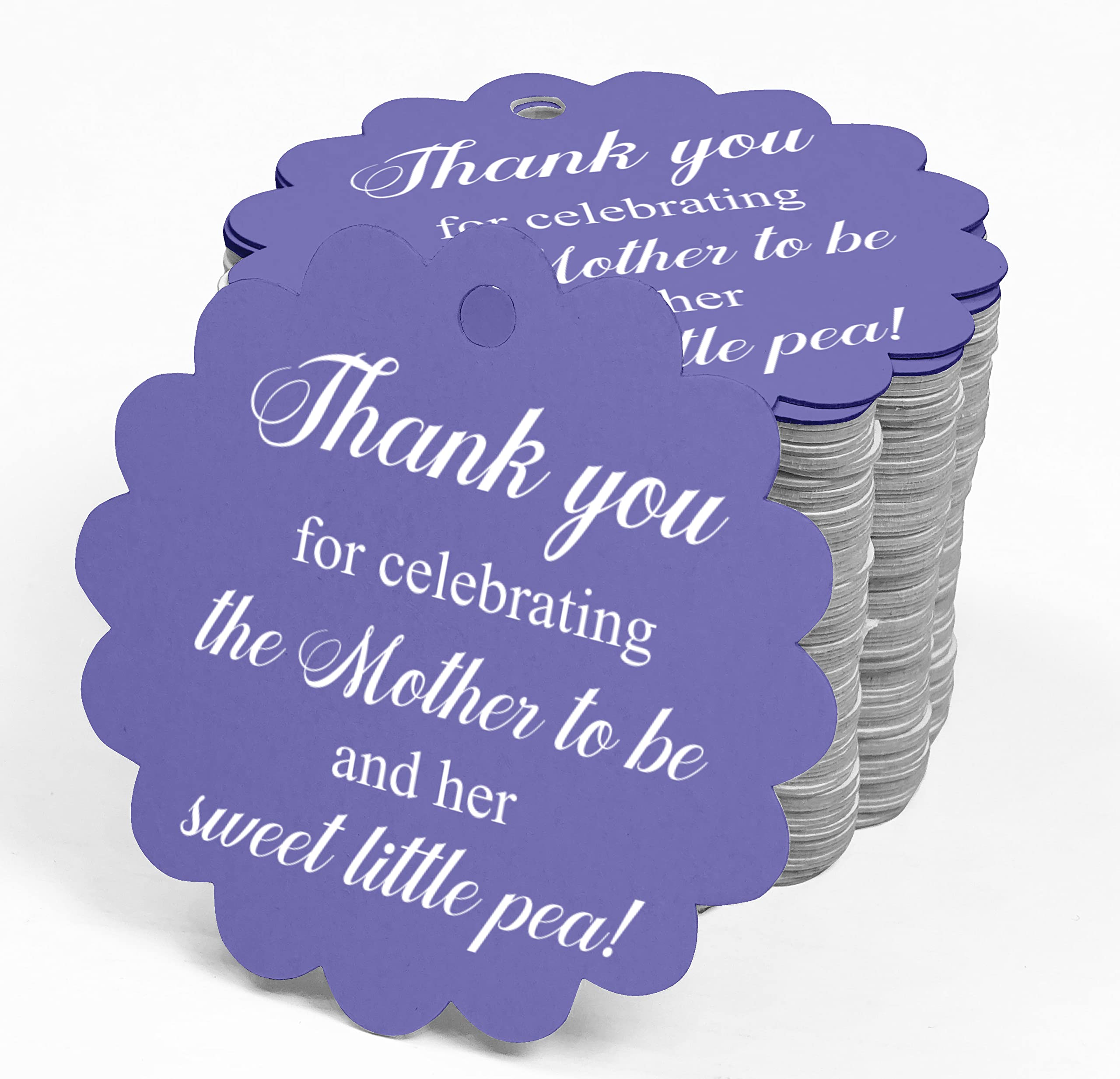 100 Etichette Regalo Per Baby Shower – Tag Cartoncino 4,5 Cm, "Thank You For Celebrating", Celeste - 3