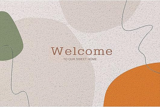 Welcome Doormat,Modern Geometric Abstract Doormat for Entrance Indoor Outdoor,Fashion Rectangle Long Non-Slip Floor mat,Heavy Duty Doormat Easy Care A,24"x59"