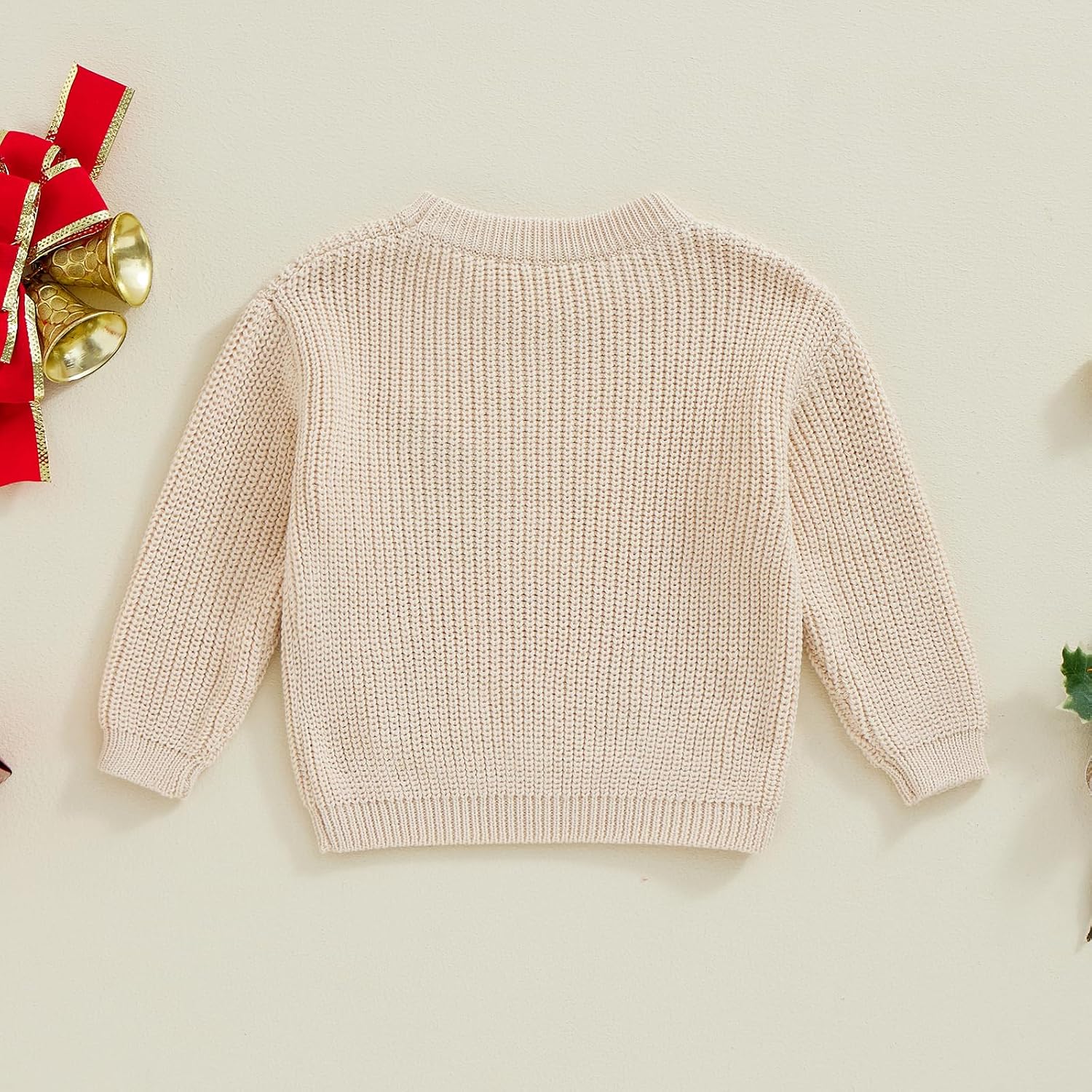 Toddler Baby Girl Boy Christmas Knit Sweater Letter Tree Embroidery Long Sleeve Pullover Tops Infant Winter Clothes