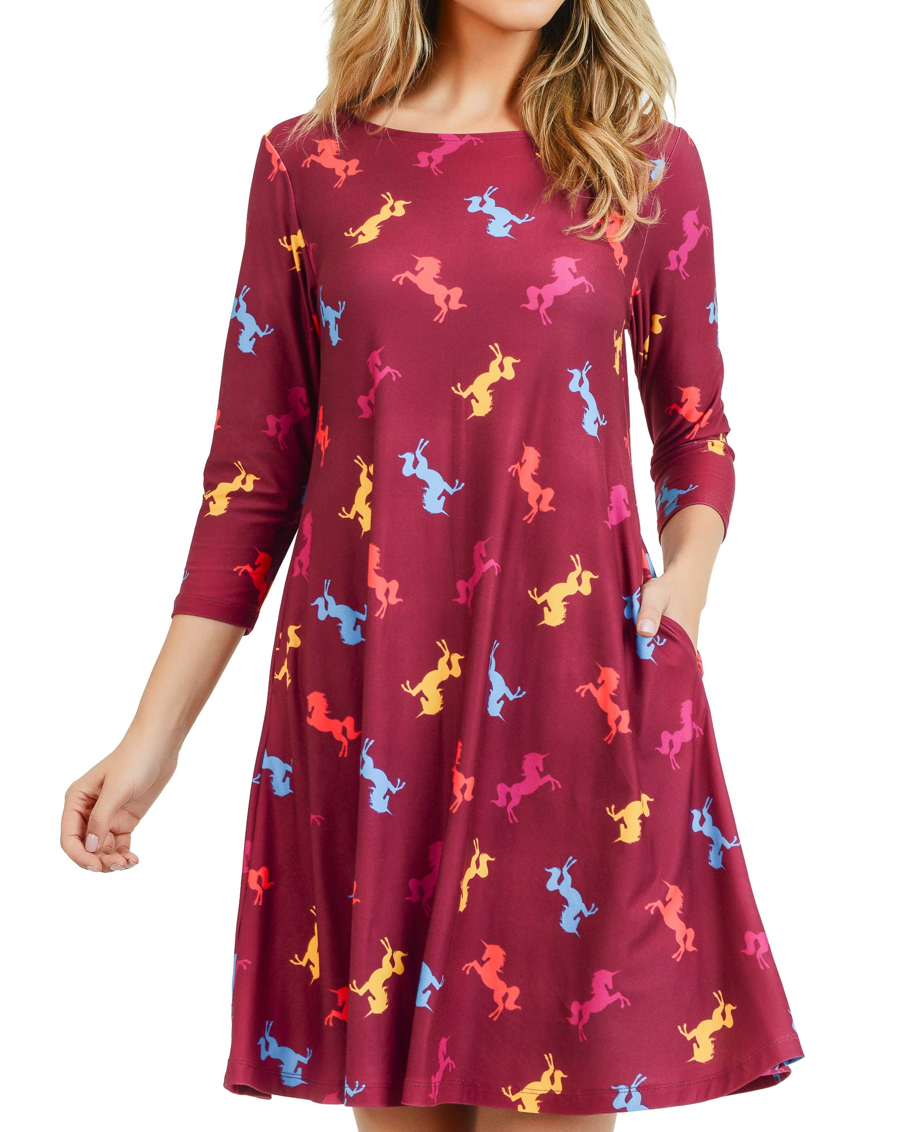 Women’s St Patrick’s Day Dresses with Pockets Short Sleeve Hawaiian Fruit Floral