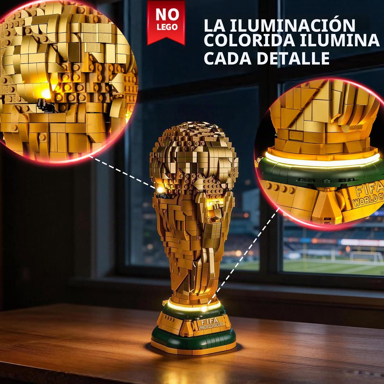 BRIKSMAX Kit de iluminación 2.0 Compatible con ediciones LEGO Trofeo oficial de la Copa Mundial de la FIFA 43020 Juego de construcción de kits de iluminación LED originales (solo accesorios) para