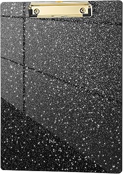 Hongri Plastic Acrylic Glitter Clipboard, 8.5x11" Stardard Letter A4 Size Clipboards for Classroom, Taecher, Women.Cute Confetti Clip Board, Office Supplies, School Supplies.
