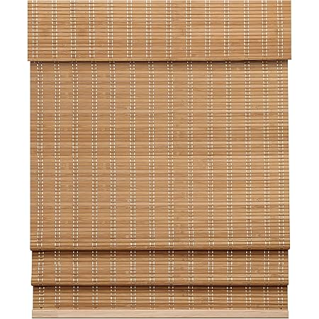 LazBlinds Cordless Bamboo Roman Shades, Light Filtering Window Treatment, Roll Up Bamboo Blinds for Window 23'' W x 60'' H
