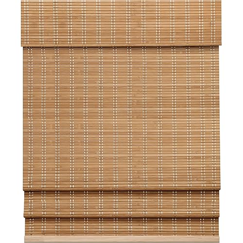 LazBlinds Cordless Bamboo Roman Shades, Light Filtering Window Treatment, Roll Up Bamboo Blinds for Windows, 46'' W x 60'' H