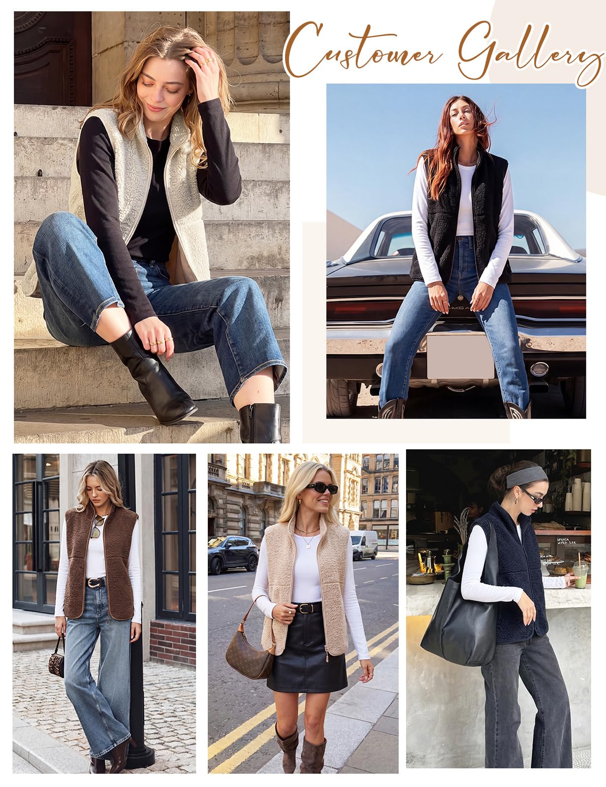 heekpek Gilet in Pile Donna Senza Maniche Smanicato Teddy con Zip