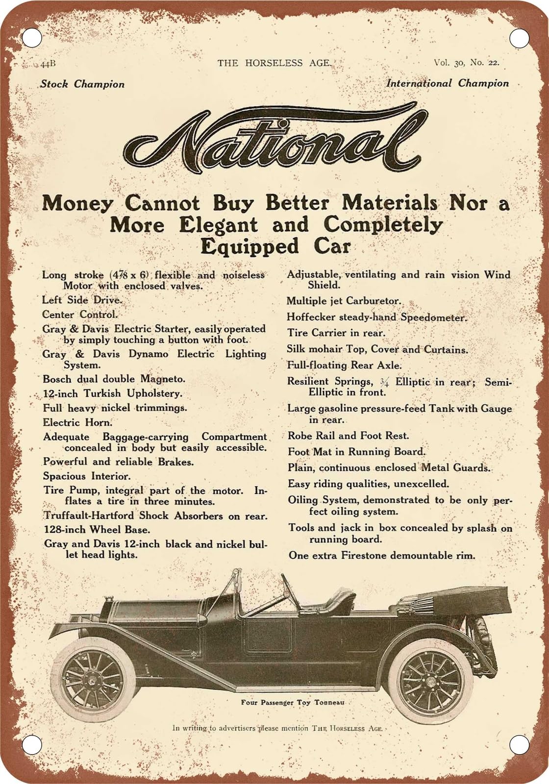 Miaomansenstore Metal Sign - 1913 National Vintage Ad 07 - Old Retro Rusty Look Home Decor