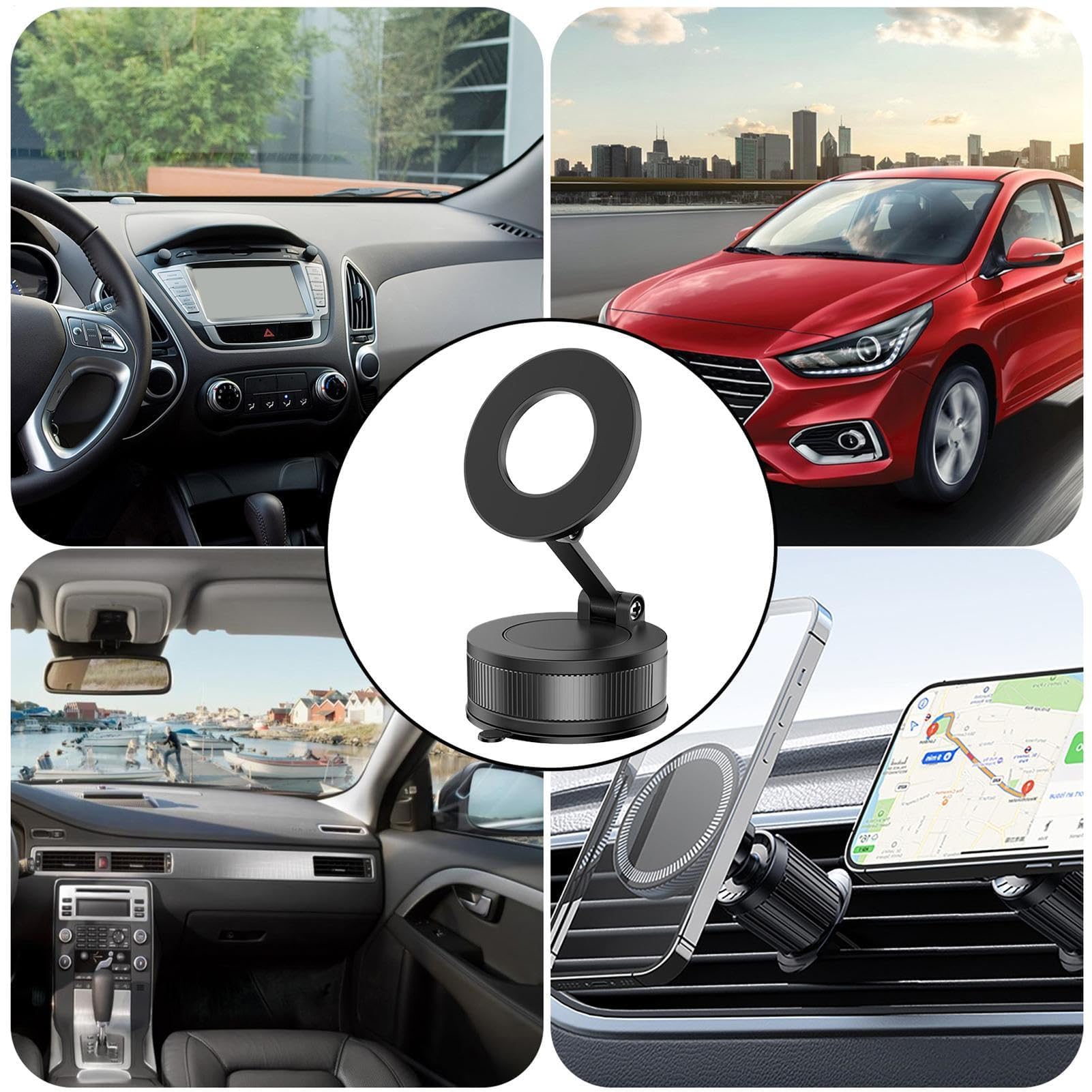 Supporto magnetico per telefono da auto, pieghevole, supporto rotante per cellulare, per berlina, SUV, camion, ideale per gli appassionati di navigazione e viaggi