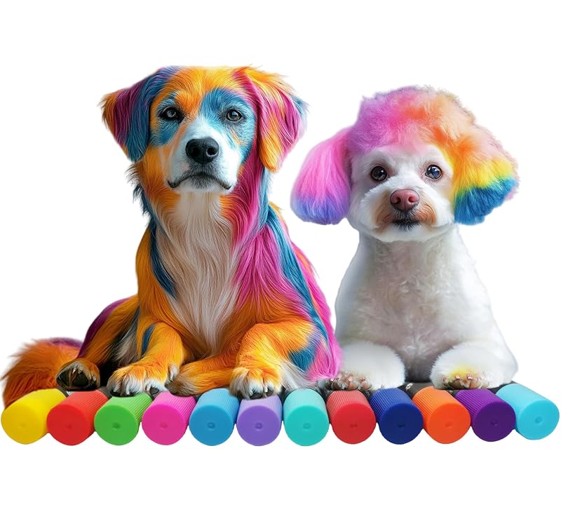 Tinta temporária para pelos de cães em canetas de gel KR. LIF multicolorida