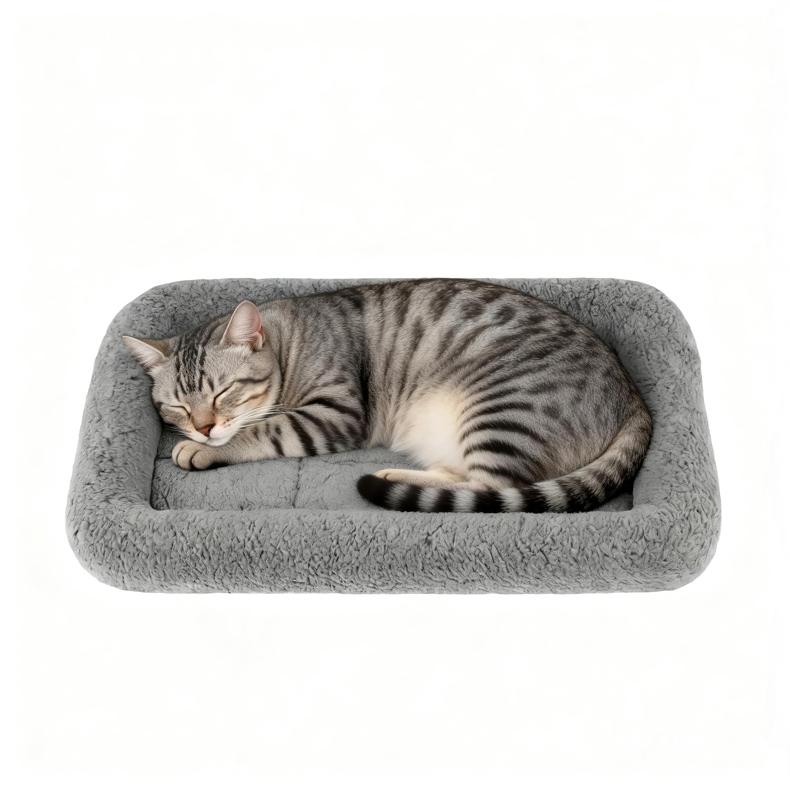 PETLESO Haustierbett Hundebetten Kissen für Katzen Ultraweiche rutschfeste Unterseite Katzenbetten Hundekistenbett Geeignet für Kleine und Mittlere Haustiere (Grau) 56cm x 41cm