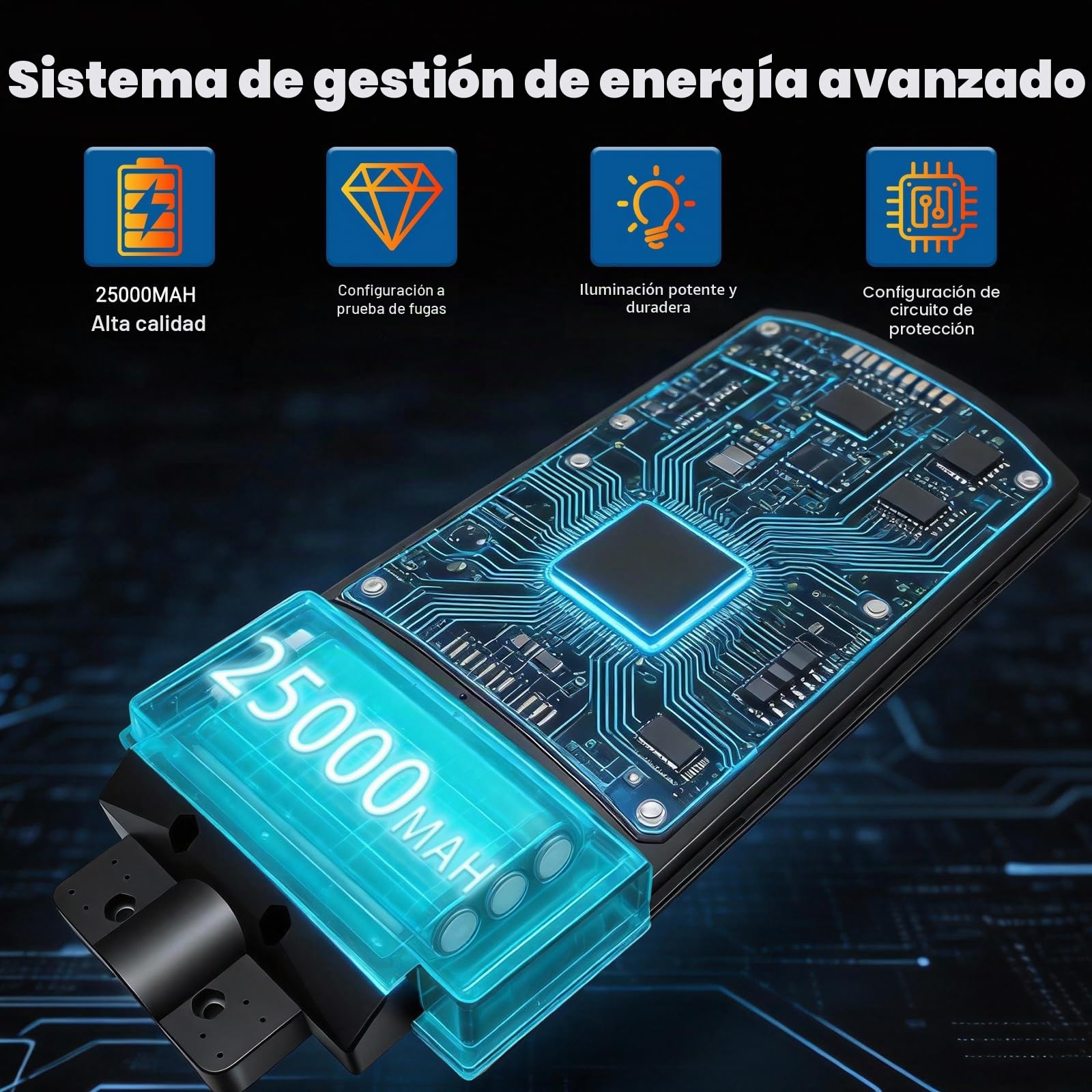 8000W Farolas Solares Exterior, 40000LM 6500K Farola Solar Potente con Sensor de Movimiento, IP67 Impermeables Foco Solar Exterior para Jardín, Patio, Parcela