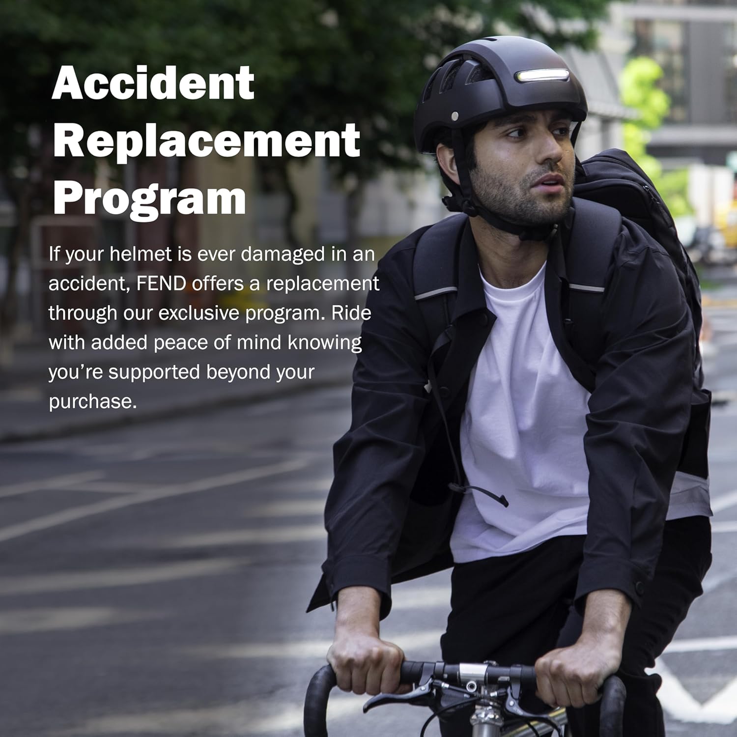 FEND Super Plus Folding Bike Helmet with Lights – Patented Smart-Fold 50% Compact Design, Ultra-Bright USB-C Front & Rear LEDs, CPSC/EN1078 Certified, for Adults, Commuters, E-Bikes, Scooters