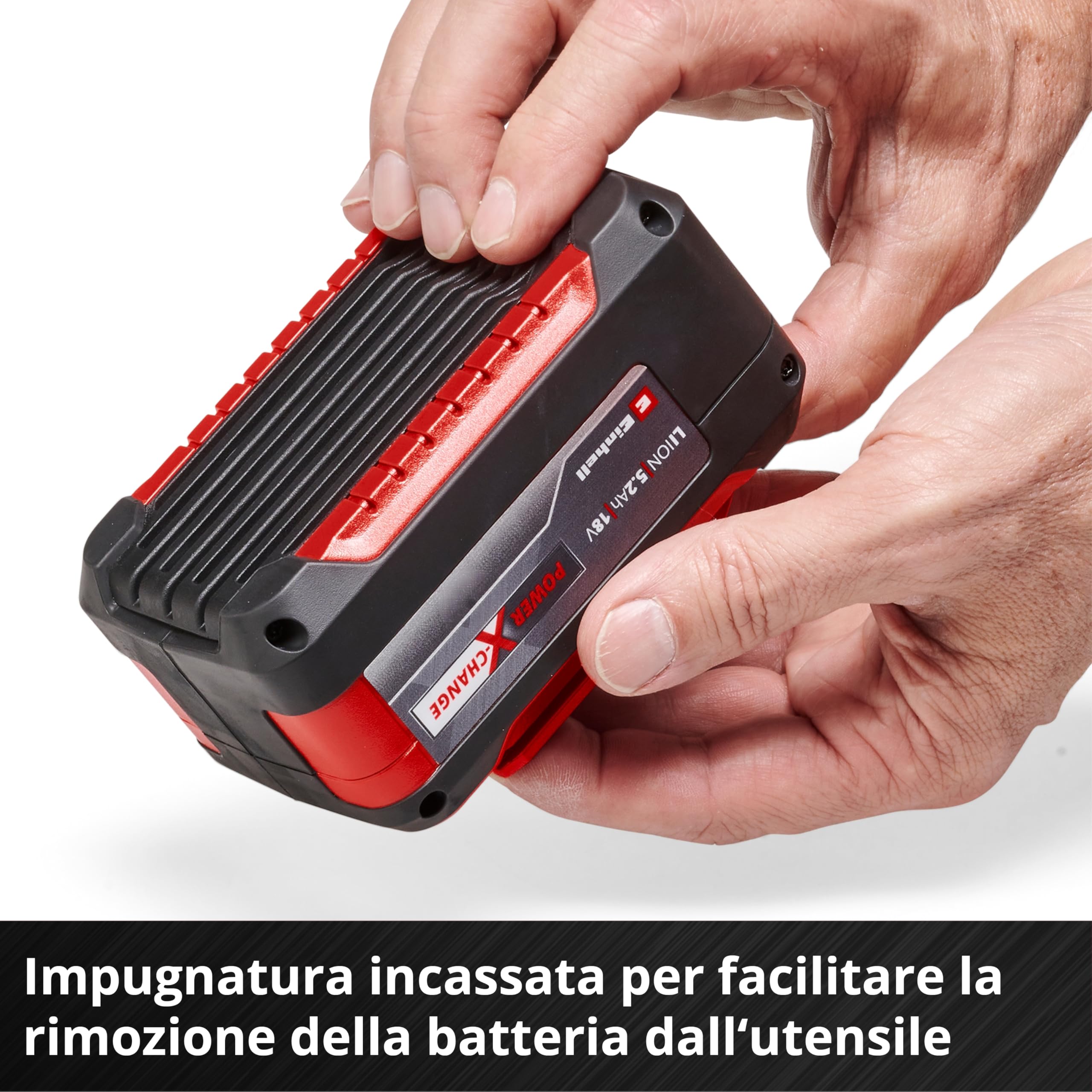 Original Einhell Batteria da 5,2 Ah e dispositivo di ricarica Power X-Change Starter Kit (ioni di litio, 18 V, tempo di ricarica di 100 minuti, adatto a tutti i dispositivi Power X-Change)