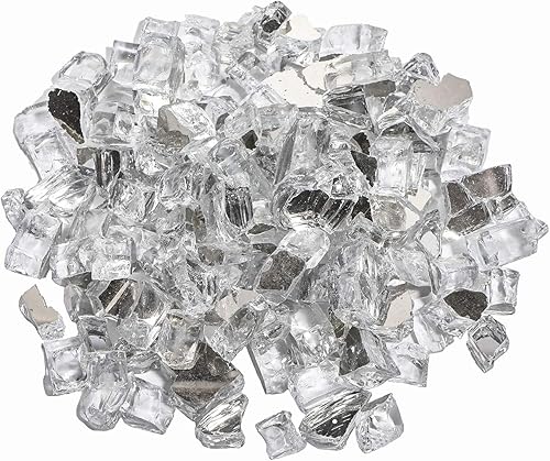 COSIEST Vidrio de fuego oblato de 10 libras para hoguera de chimenea, vidrio de clasificación de temperatura (gris transparente)