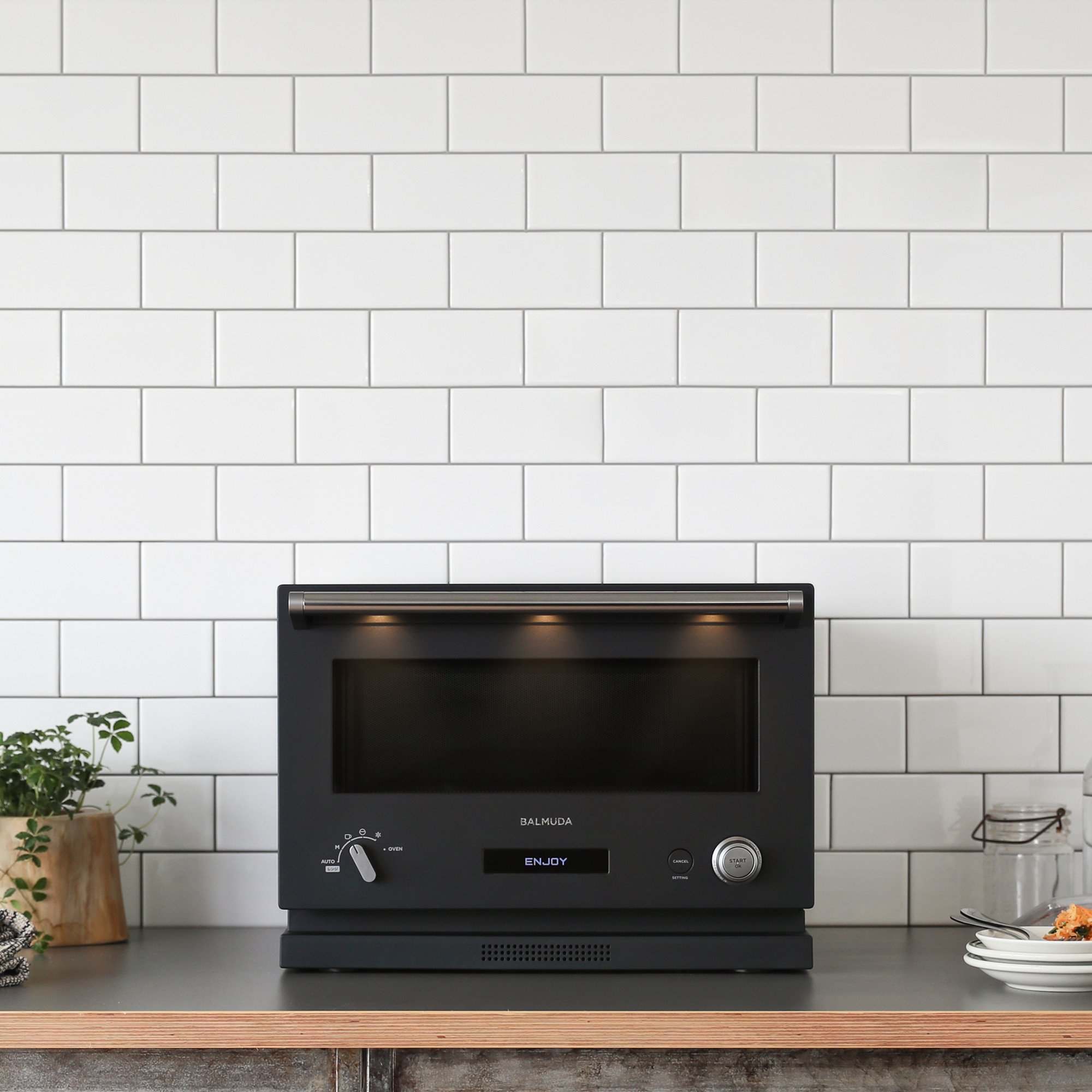 Amazon | バルミューダ ザ・レンジ オーブンレンジ ブラック BALMUDA  