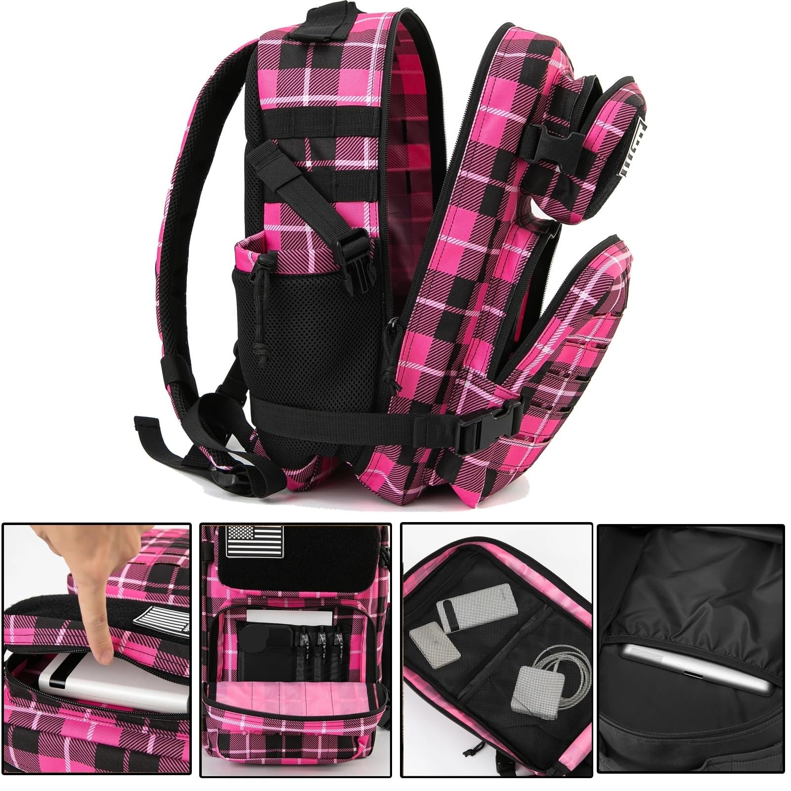25L Taktischer Rucksack for Männer Und Frauen Wandern Reiserucksäcke Outdoor Camping Ausrüstung Schulrucksack Geeignet für Camping, Outdoor, Wandern(Black)