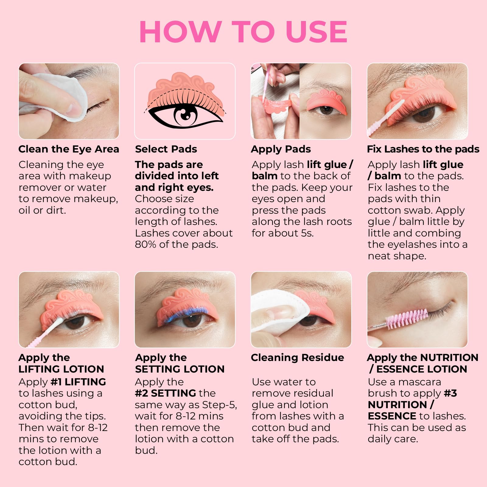 Kit Rehaussement de Cils, Lash Lift Kit, Kit de Lamination des Sourcils, Application Facile les yeux Ouverts, Nouveaux Pads pour Rehaussement de cils à Faire Soi-même(Baume)