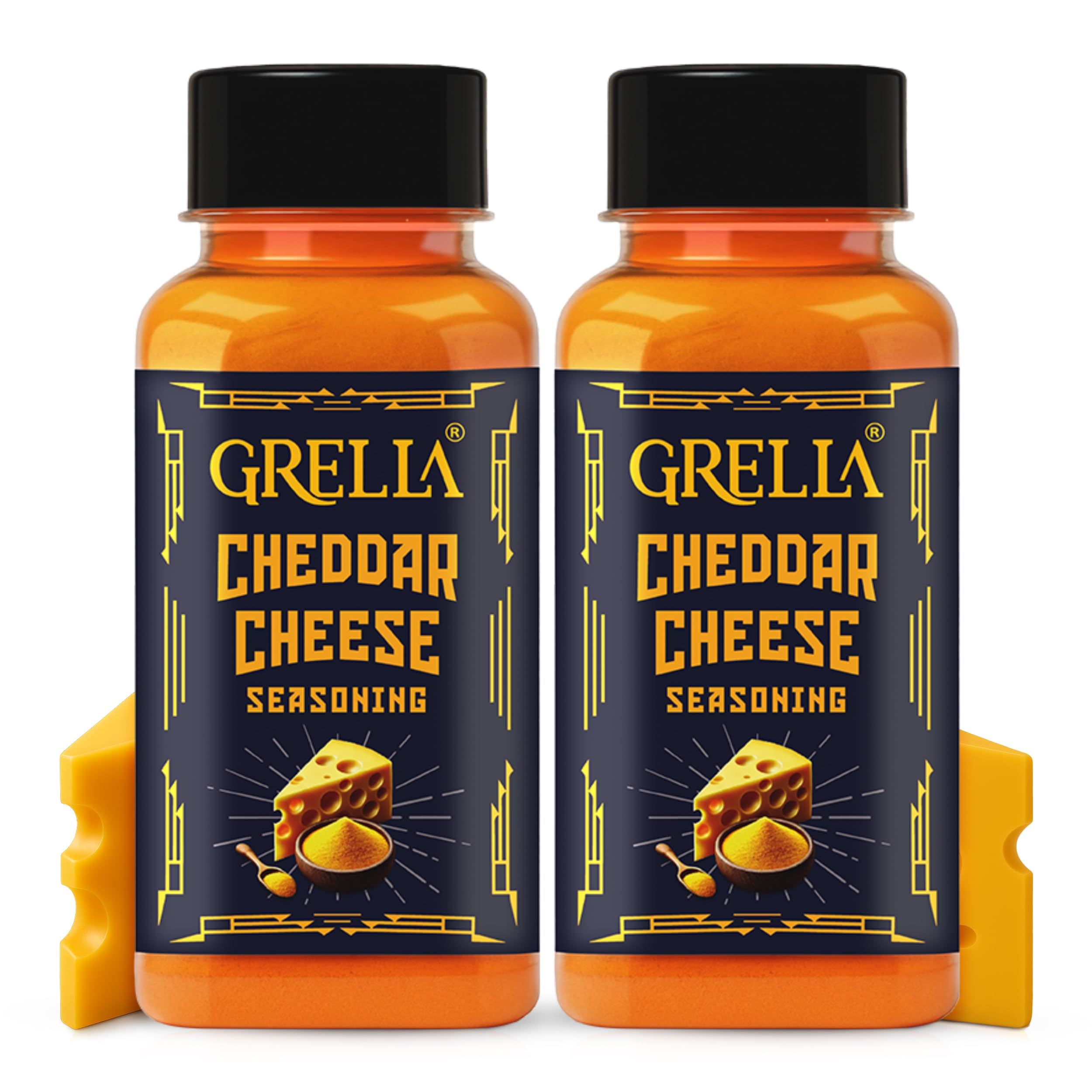 Cheddar Cheese Powder Seasoning | 125 gms x 2 | cheese powder for Popcorn, Nachos, Pasta, Fries, Dips and other snacks | Cheddar Cheese powder (Pack of 2)