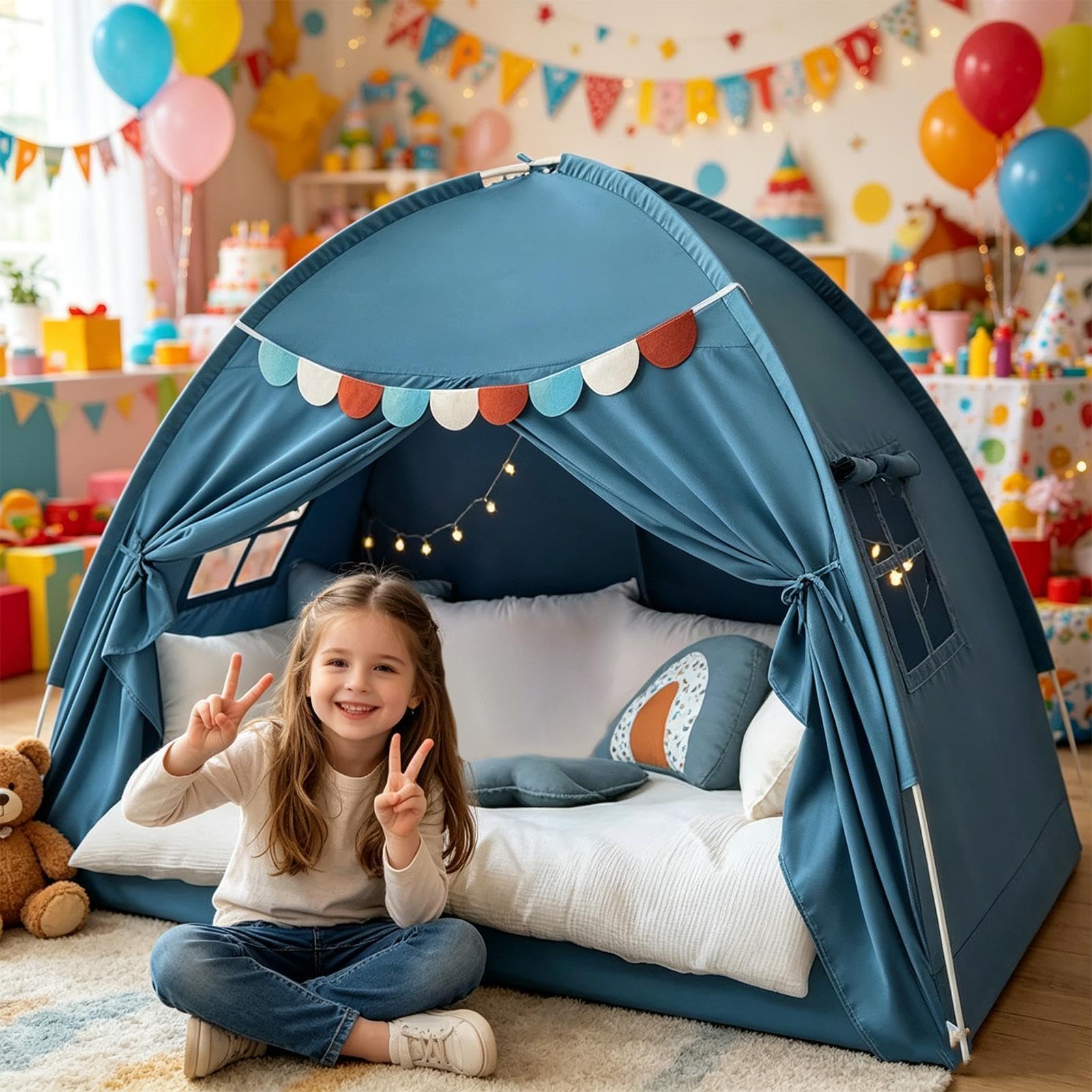 Tienda De Cama Individual para Niños Espacio Privado Transpirable