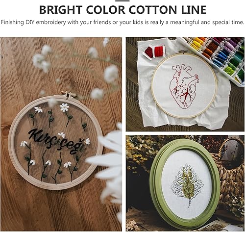 Miniatura 8 de Kit de fabricación de pulseras 16 rollos de hilo de bordar hilo de hilo de hilo de color arco iris, hilo de coser, lana de algodón, línea de