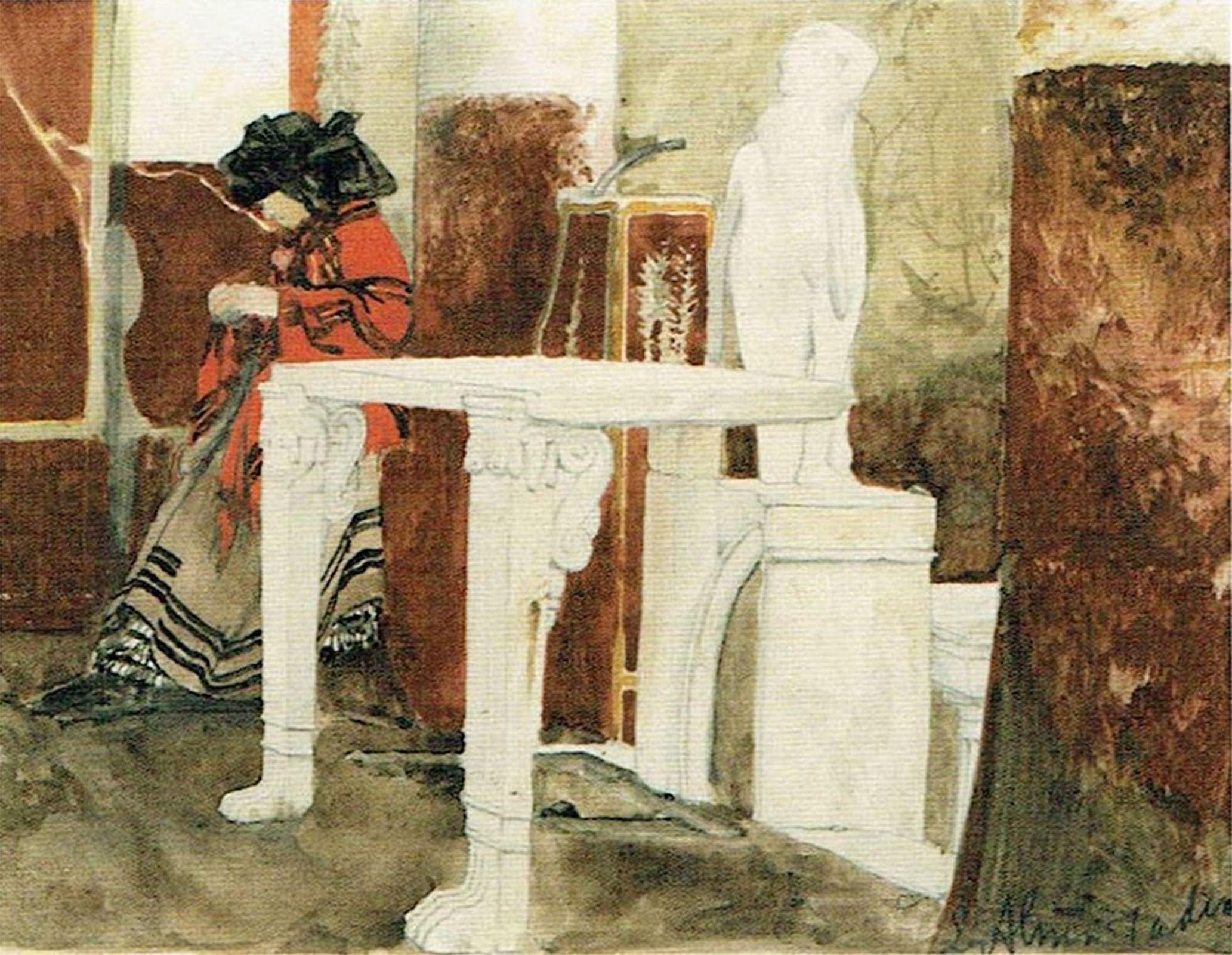 ARTXLXXBN Famous Prints Artwork Pictures Poster Painting Art Pauline in Pompeii by Lawrence Alma-tadema Artwork Landscape Pictures for Home Decor 60x90cm