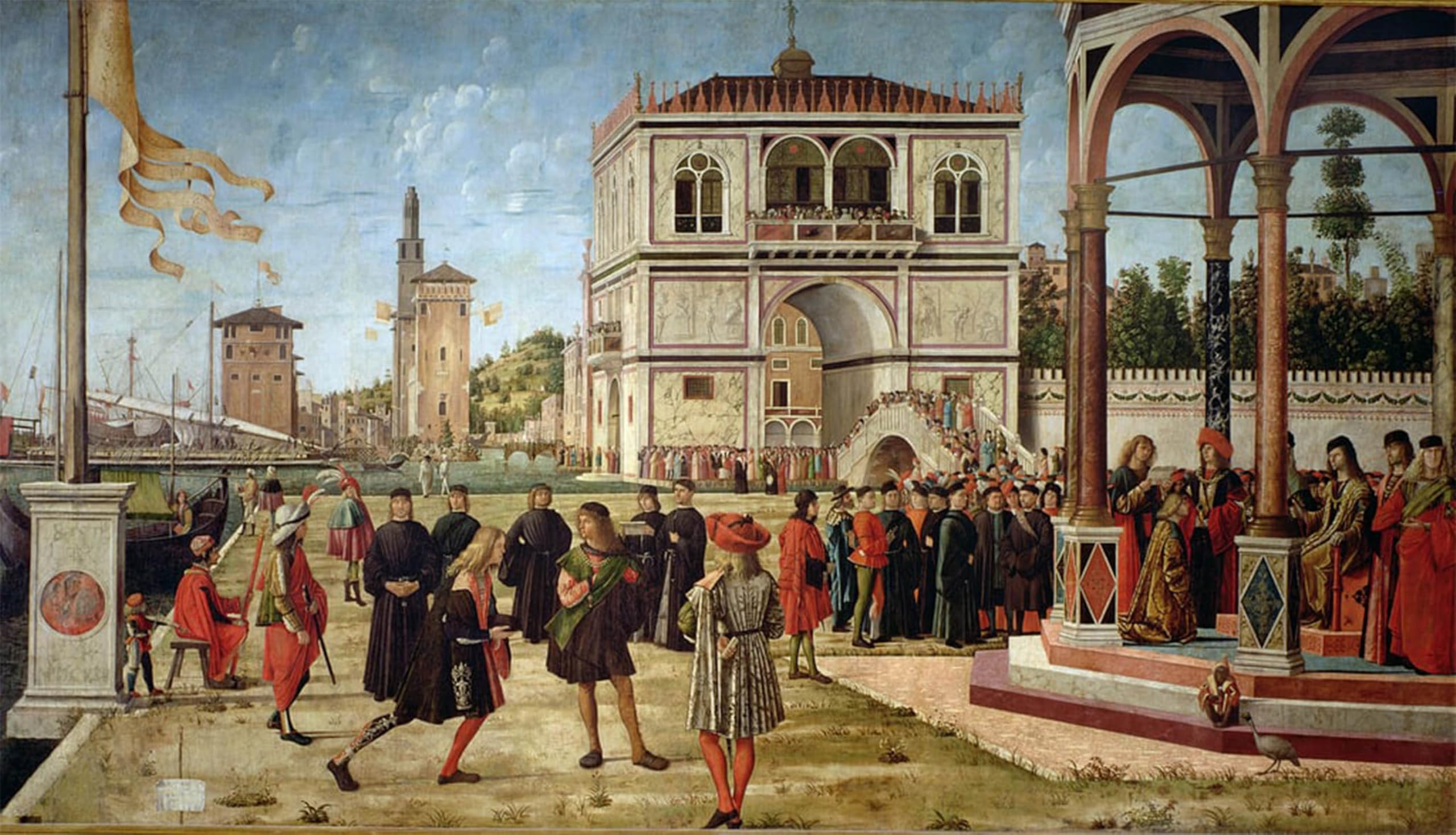 ARTXLXXBN Famous Print Painting Colorful Art Print the Story of St Ursula the Repatriation of the English Ambassadors by Vittore Carpaccio Canvas Art Decorations for Home Decor 60x90cm