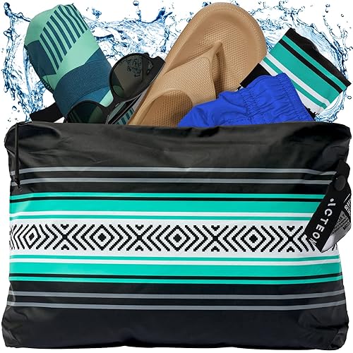 Acteon Bolsa para artículos húmedos, organizador grande de viaje resistente al agua para traje de baño y ropa, bolsas plegables de bolsillo para