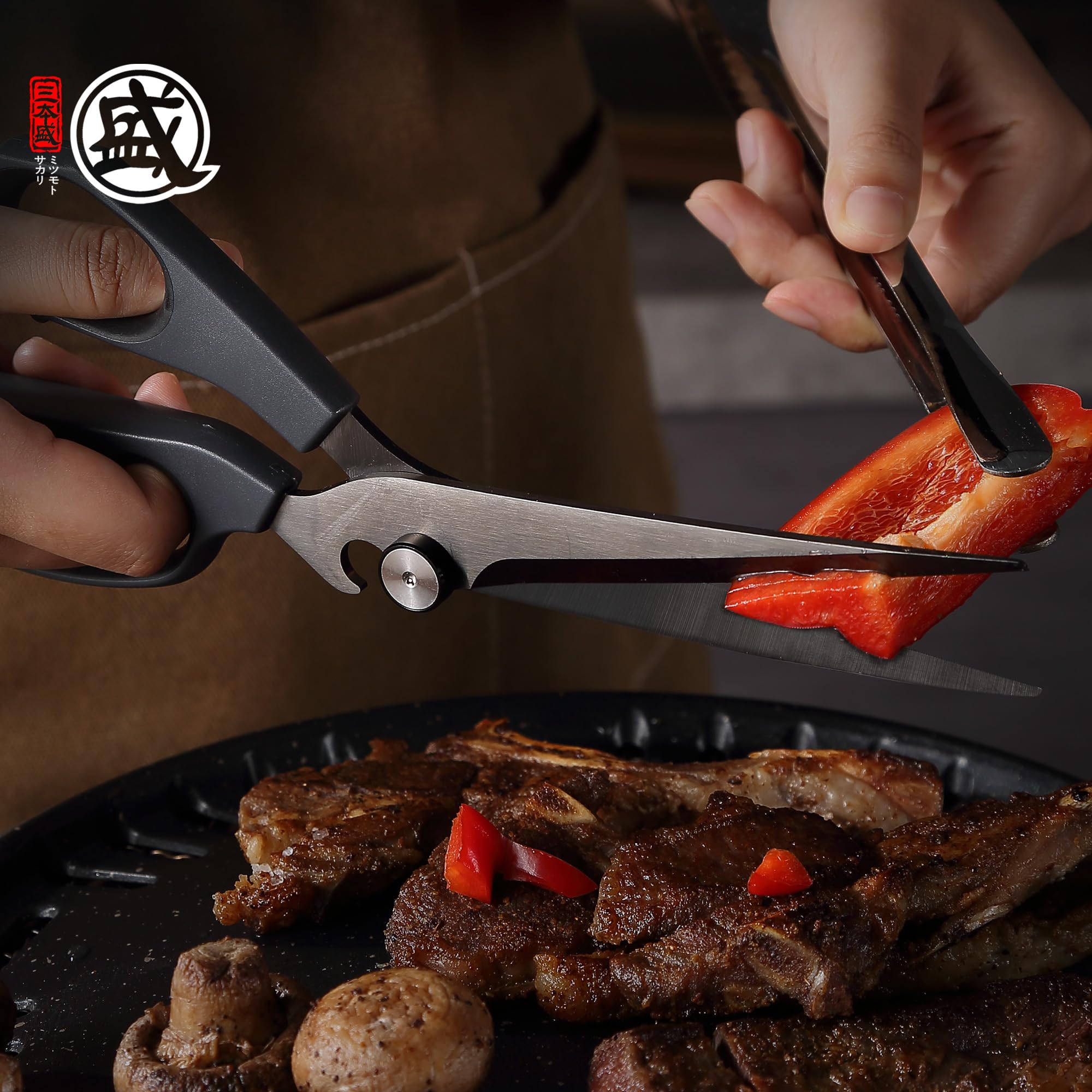 MITSUMOTO SAKARI Forbici da Cucina Professionali Giapponesi a Manico Lungo