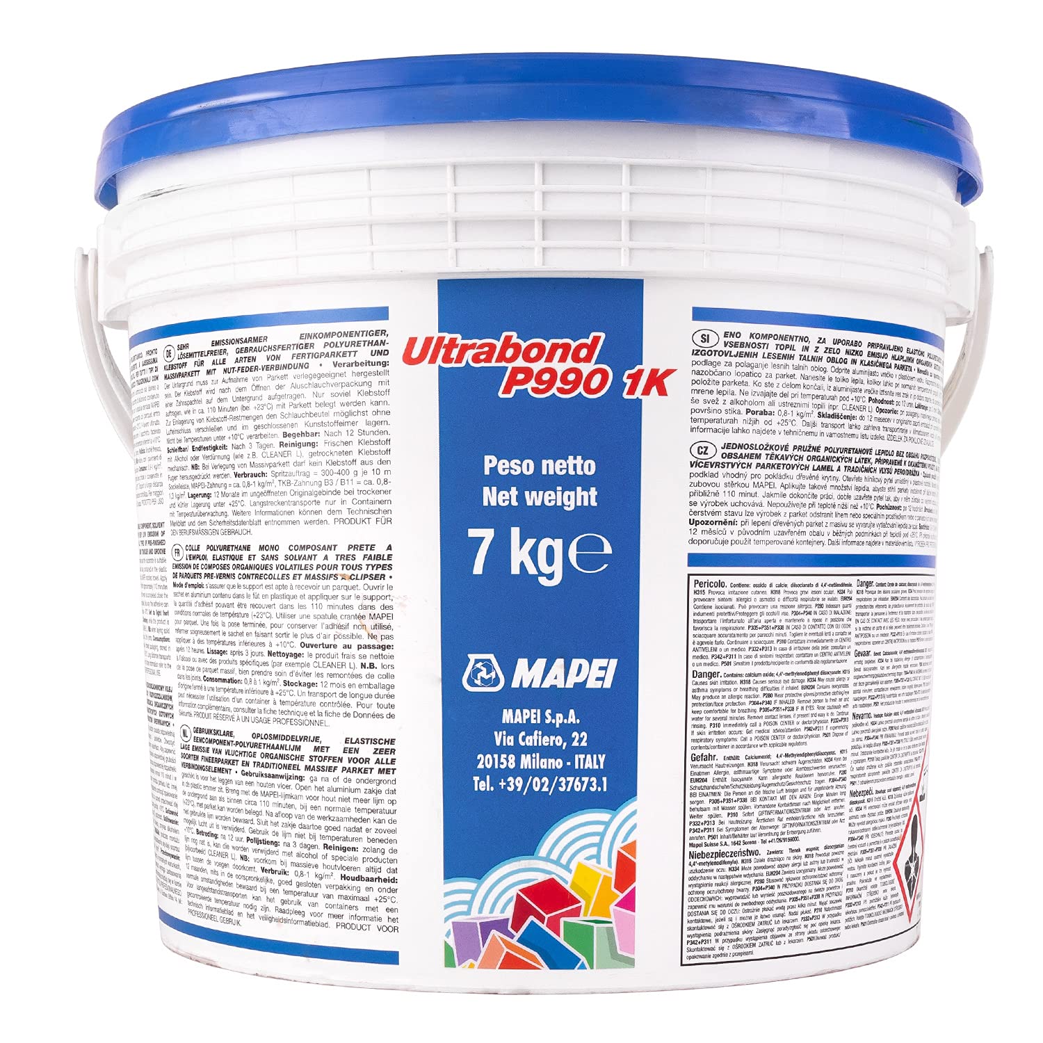 Jednoskładnikowy, elastyczny klej do parkietu MAPEI ULTRABOND P990 1K 7kg