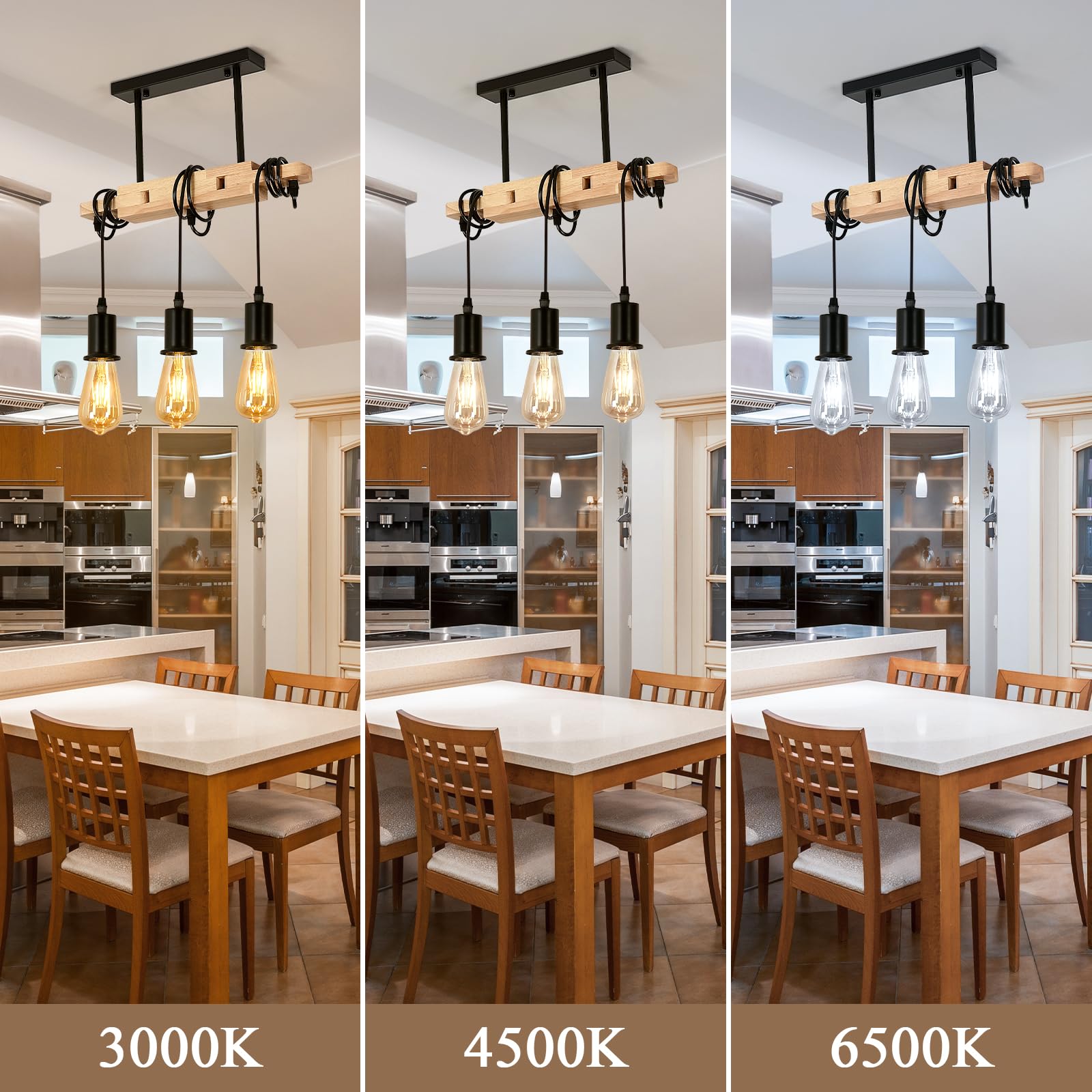 Industriële Hanglamp Zwart Houten E27 - Vintage Plafondlamp met Kooi voor Eettafel of... | bol