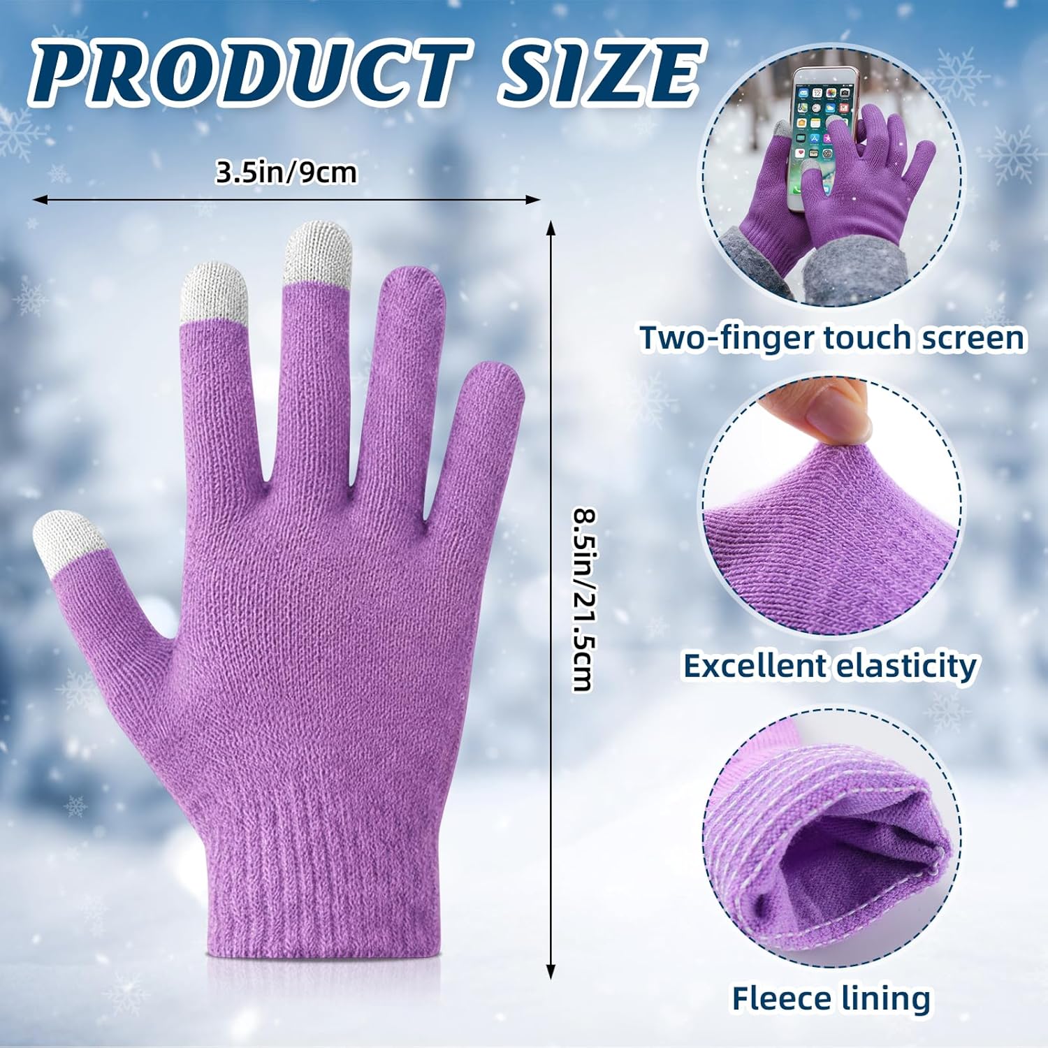 108 Pcs Winter Beanie Touchscreen Gloves Bulk Multicolor Warm Knitted Hats Gloves Gift Bags for Homeless Care Supplies - Image 2