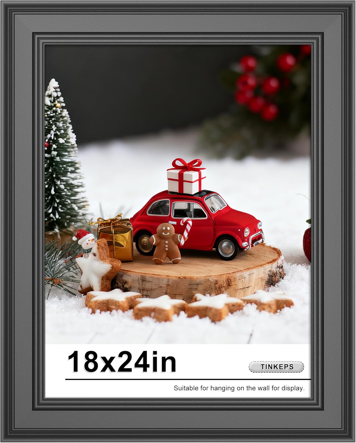 18 x 24 Poster Frame Black, 2-Inch Wide Border Poster Frames 18 x 24 with Black Backboard, 18x24 Frame Frame Wall Hanging Black 18x24